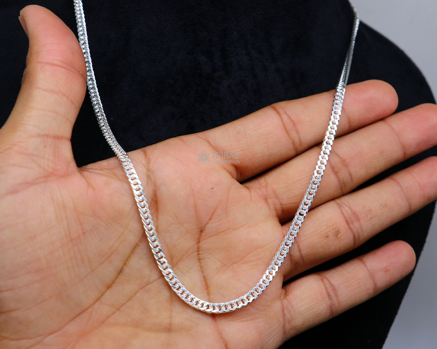3mm 20"/24" solid 925 sterling silver handmade modern trendy design unique chain necklace giving it a distinctive and stylish look ch233 - TRIBAL ORNAMENTS