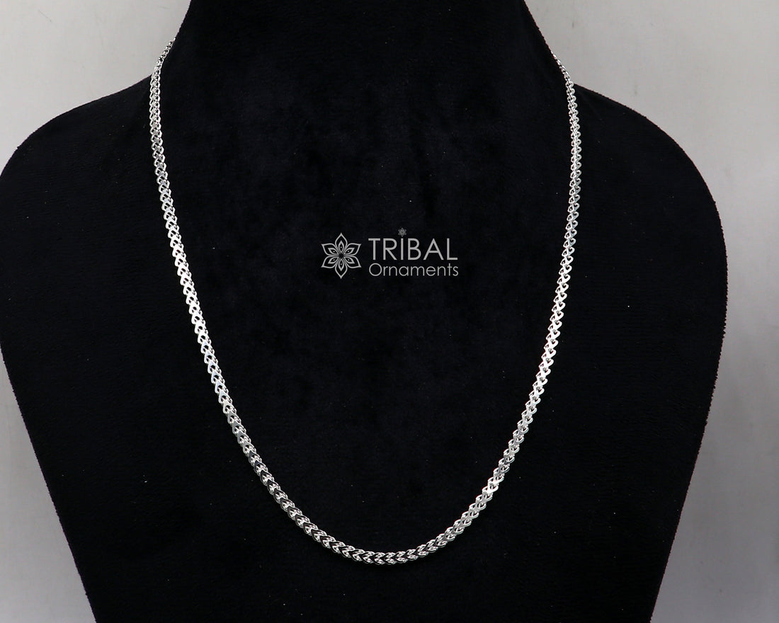 3mm 18"/20" solid 925 sterling silver handmade modern trendy design wheat chain necklace giving it a distinctive and stylish look ch234 - TRIBAL ORNAMENTS