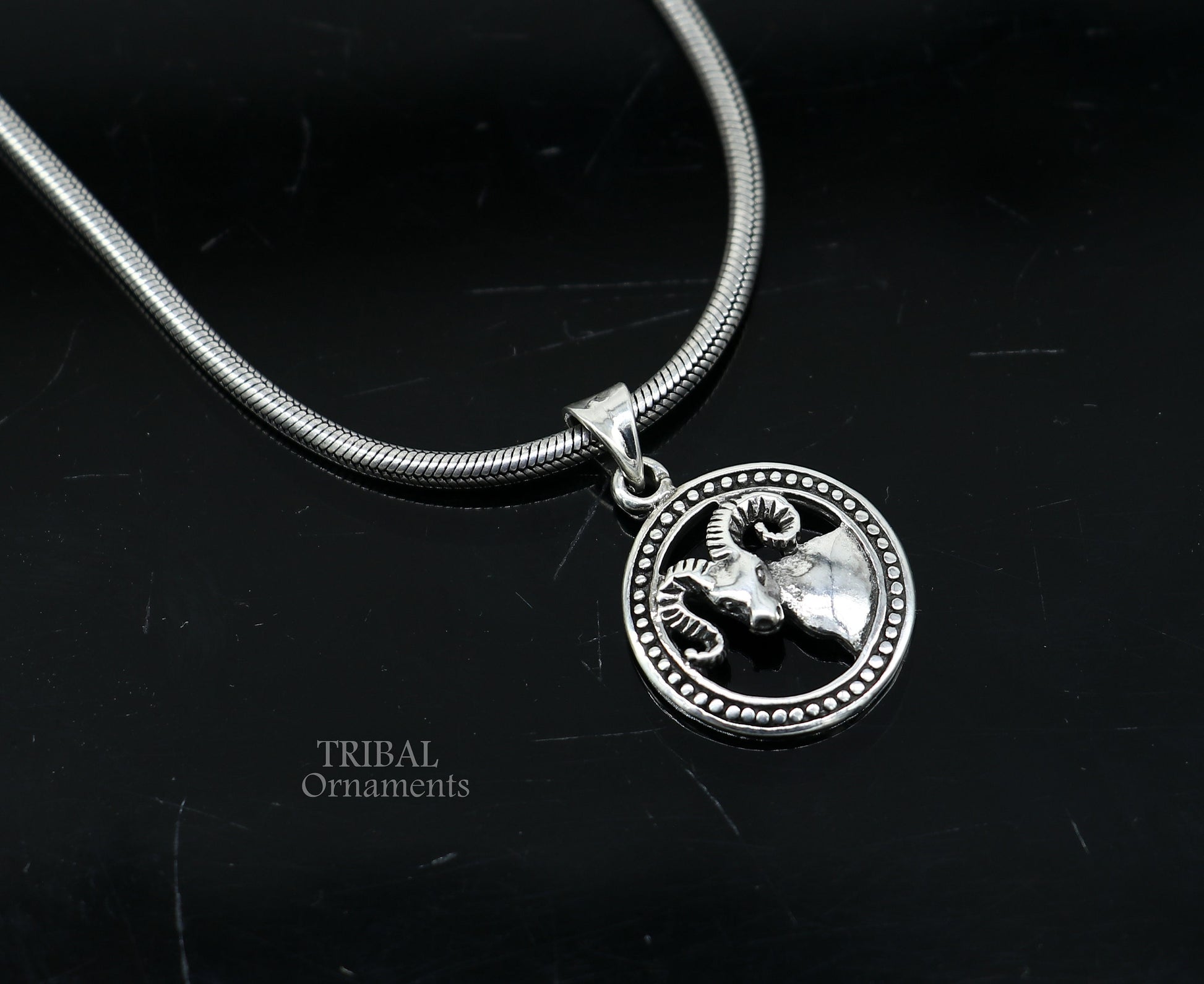 925 sterling silver unique Design horoscope zodiac Aries sign/symbol pendant unique Mesh Rashi symbol pendant best ethnic jewelry nsp574 - TRIBAL ORNAMENTS
