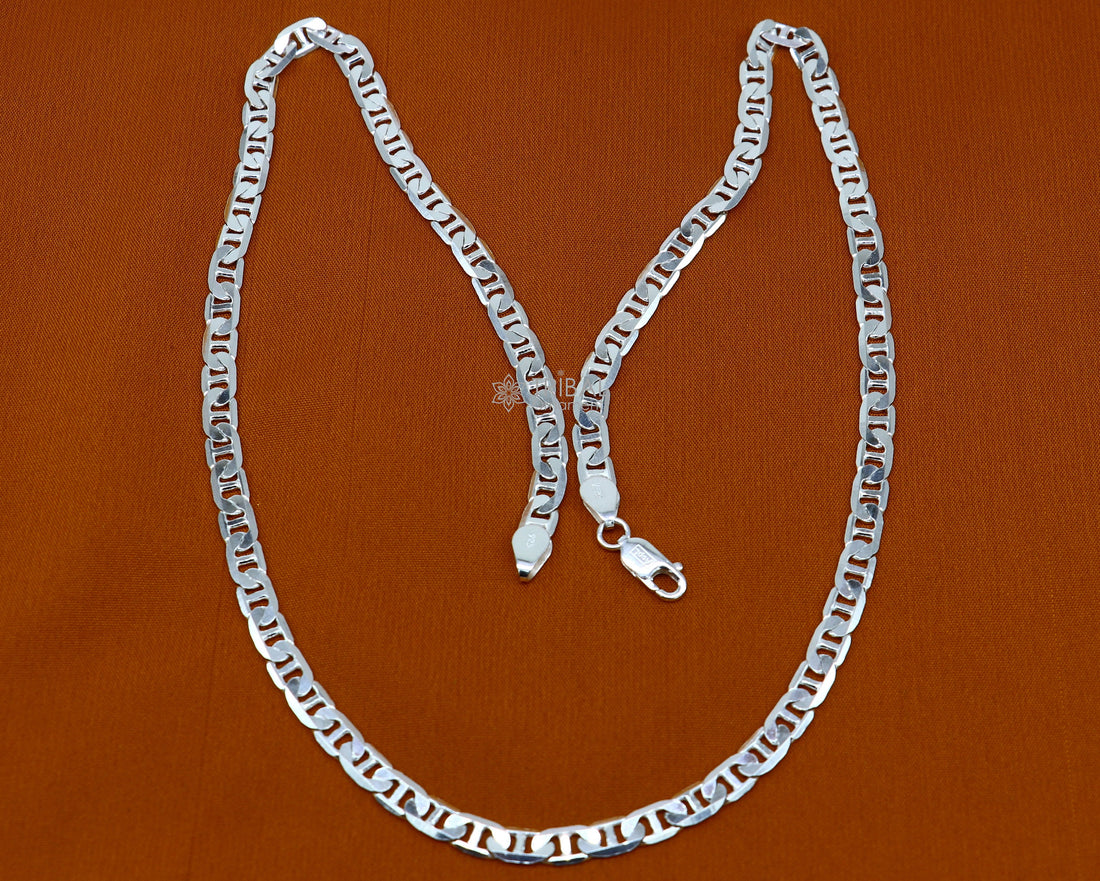 20" OR 24"  5.5MM 925 sterling silver handmade solid fancy stylish silver chain necklace Nawabi chain best gifting jewelry from India ch239 - TRIBAL ORNAMENTS