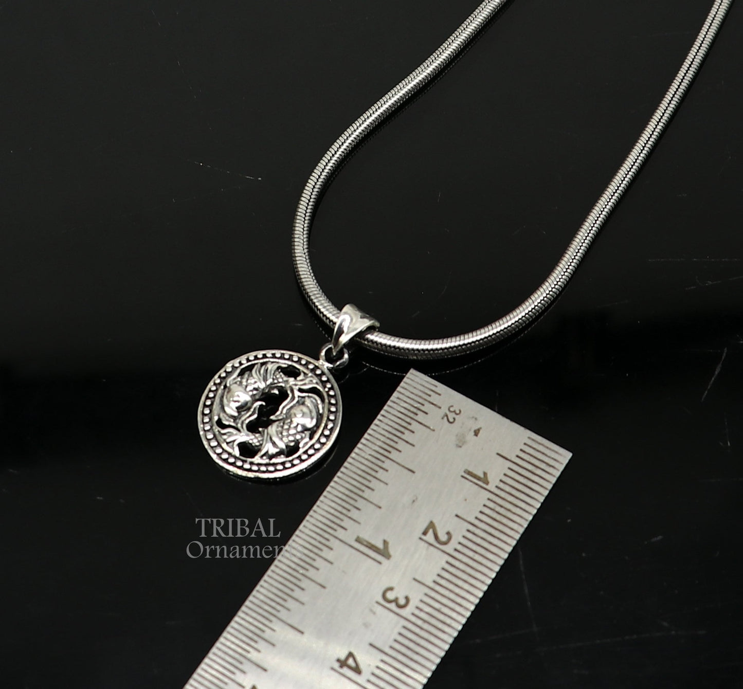 Modern trendy Zodiac sign Pisces symbol pendant 925 sterling silver unique Design horoscope "Meen Rashi" pendant best jewelry nsp577 - TRIBAL ORNAMENTS