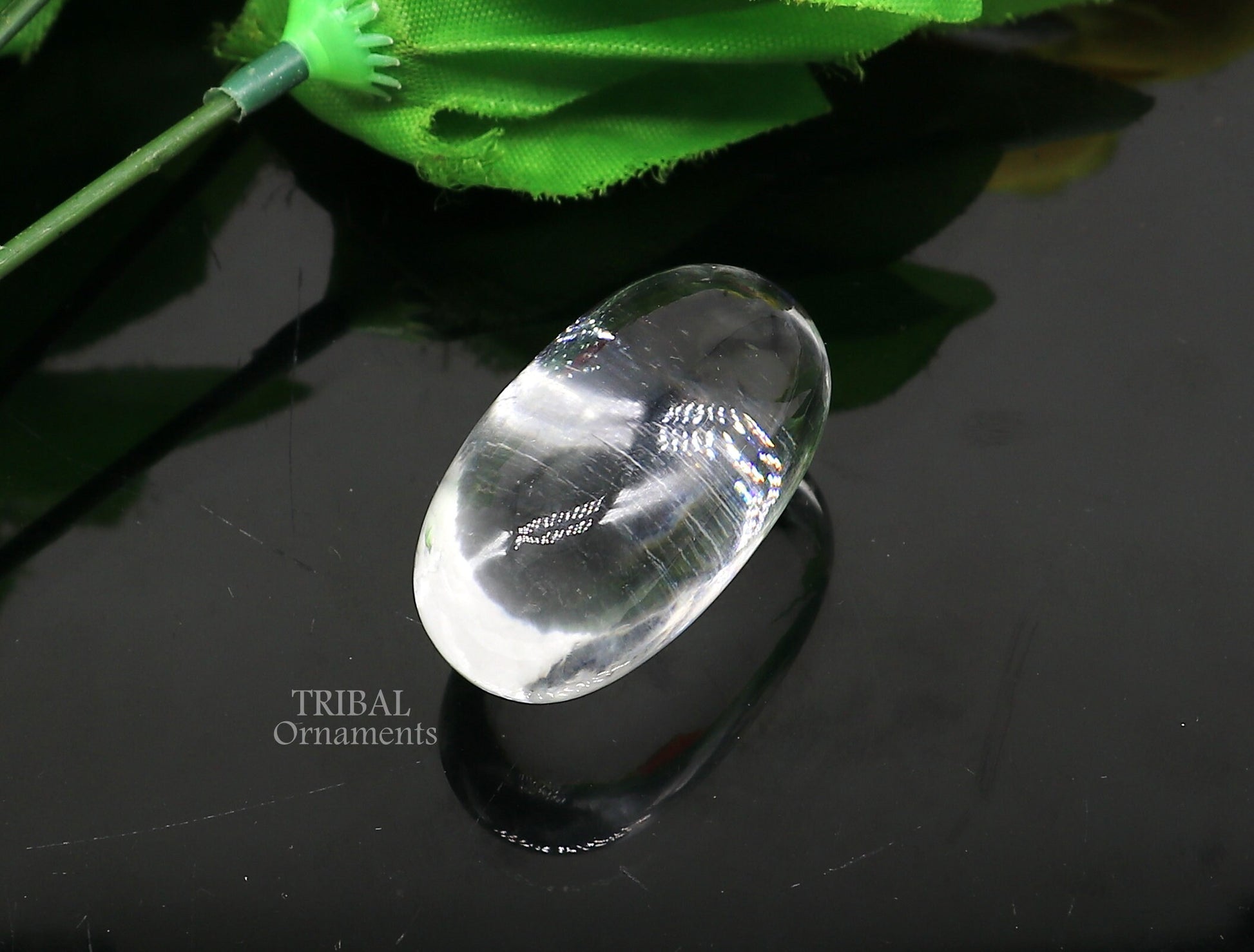 1.5" Natural sphatik crystal stone divine lor shiva lingam statue, amazing sphatik lingam puja article for wealth and prosperity stna26 - TRIBAL ORNAMENTS