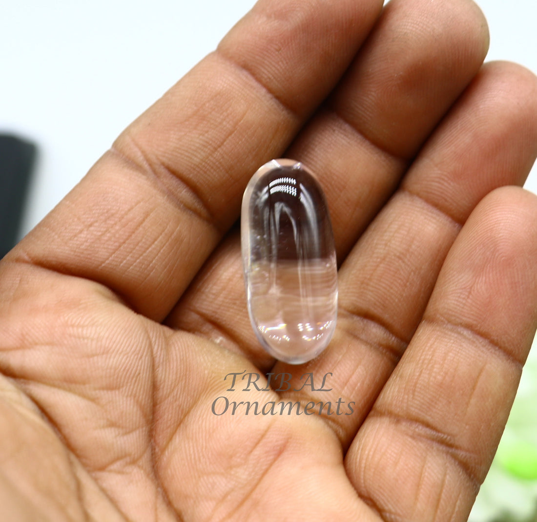 1.5" Natural sphatik crystal stone divine lor shiva lingam statue, amazing sphatik lingam puja article for wealth and prosperity stna26 - TRIBAL ORNAMENTS