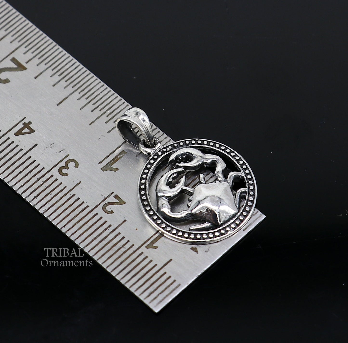 Modern trendy Zodiac sign Cancer symbol pendant 925 sterling silver unique Design horoscope "Kark Rashi" pendant best jewelry nsp581 - TRIBAL ORNAMENTS