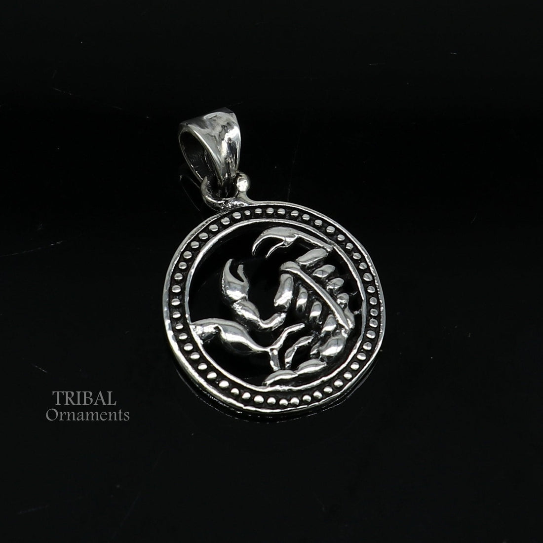 Modern trendy Zodiac sign Scorpio symbol pendant 925 sterling silver unique Design horoscope "Vrischik Rashi" pendant best jewelry nsp582 - TRIBAL ORNAMENTS