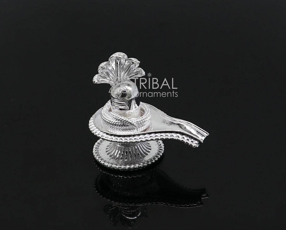 1.5" 925 sterling silver Divaine lord shiva lingam for home office worshiping small miniature article, best gift silver article art599 - TRIBAL ORNAMENTS