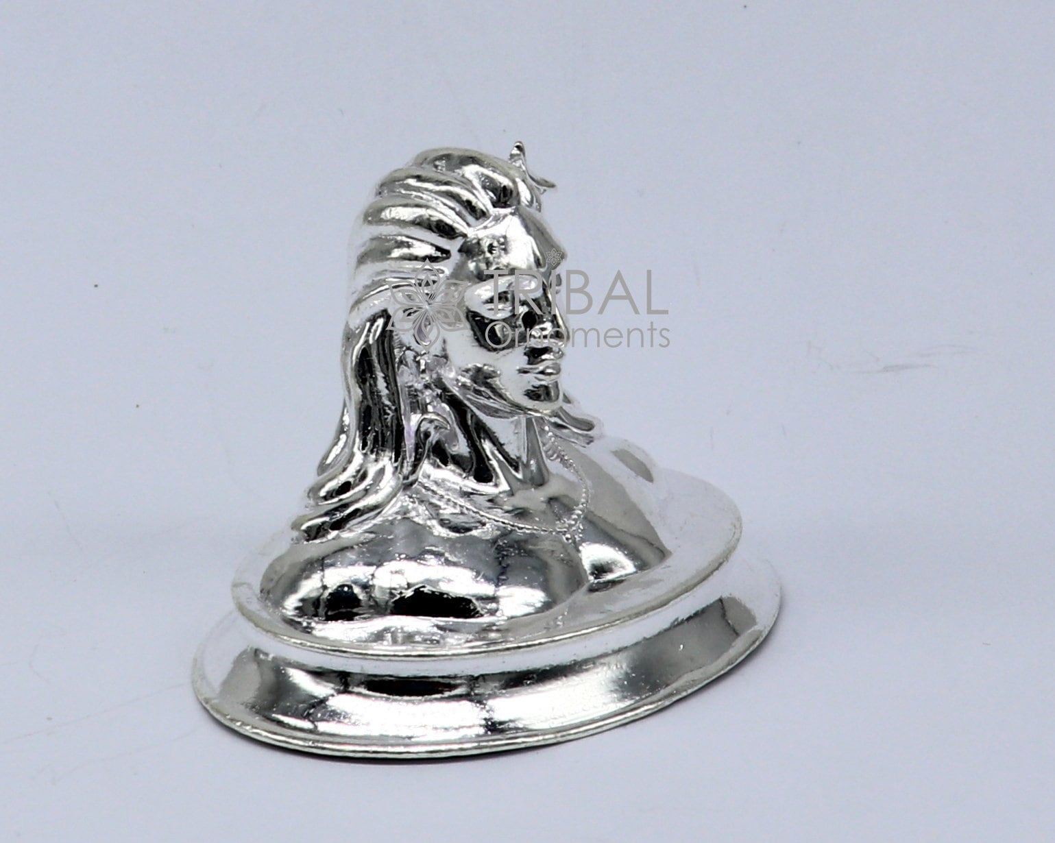 925 Sterling silver handmade hindu Lord Shiva divine statue figurine, puja articles best silver sculpture article for home and car art601 - TRIBAL ORNAMENTS