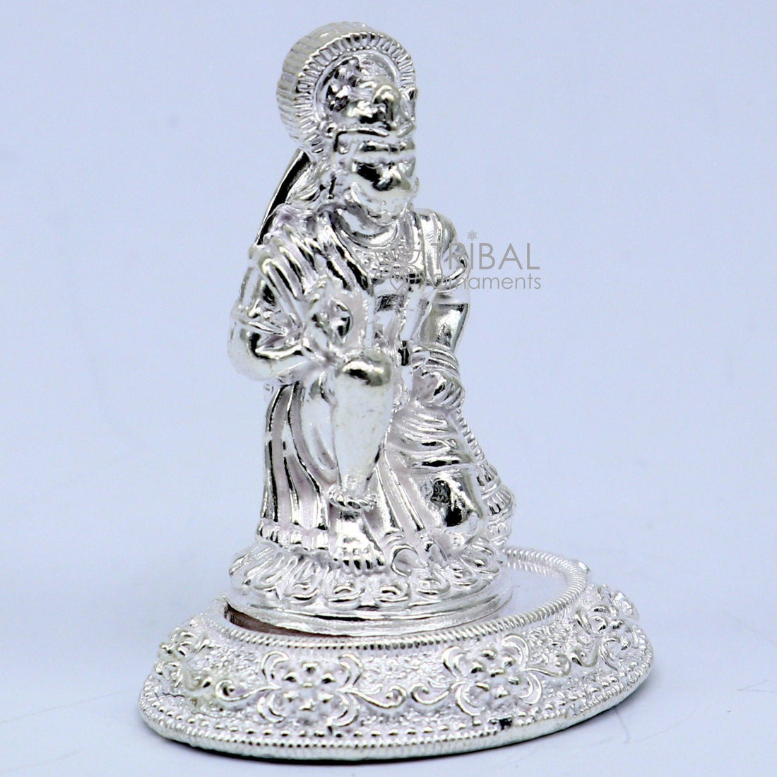 925 silver handmade Lord hanuman 1.6" small statue, best puja or gifting god hanuman statue sculpture home temple puja art, utensils art602 - TRIBAL ORNAMENTS