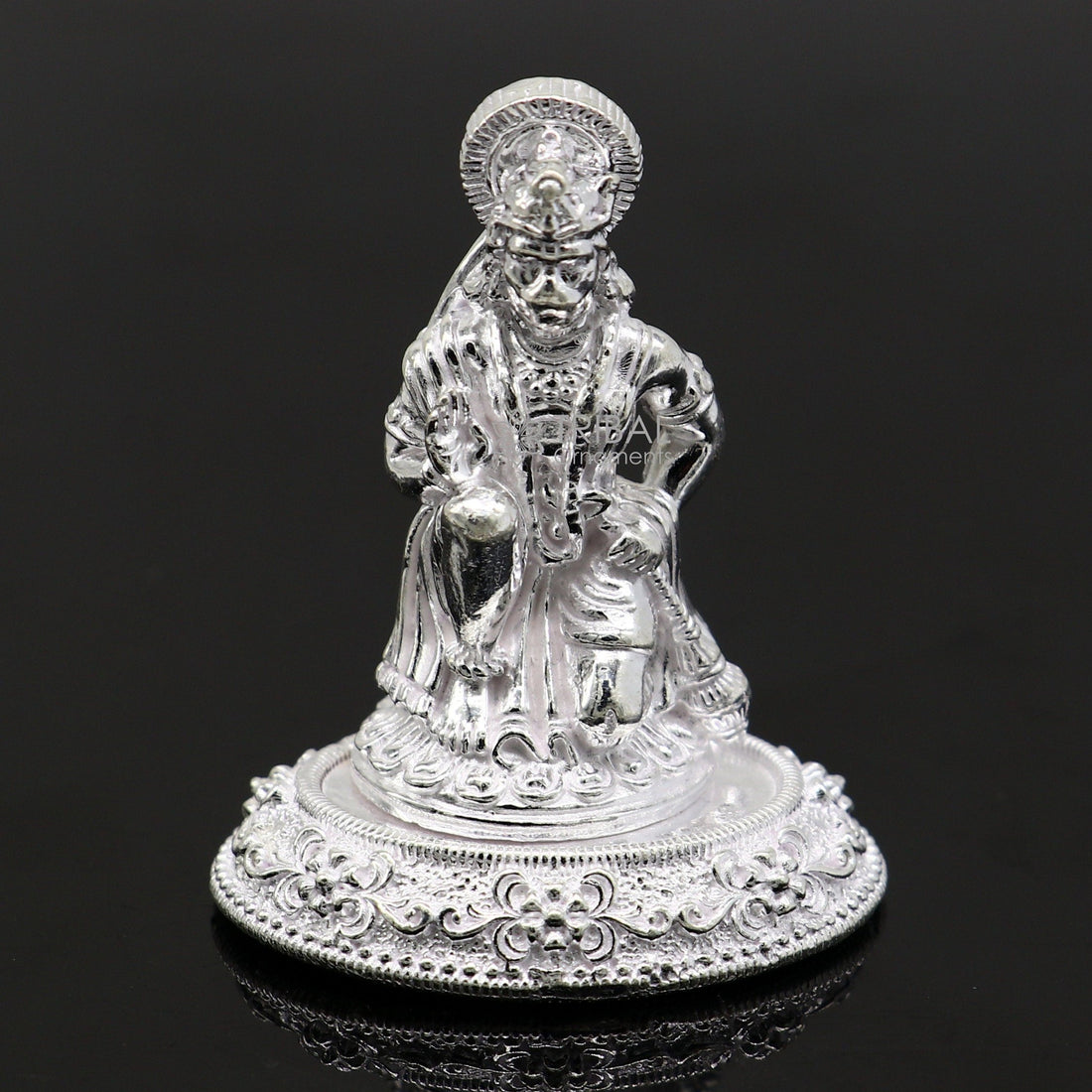 925 silver handmade Lord hanuman 1.6" small statue, best puja or gifting god hanuman statue sculpture home temple puja art, utensils art602 - TRIBAL ORNAMENTS