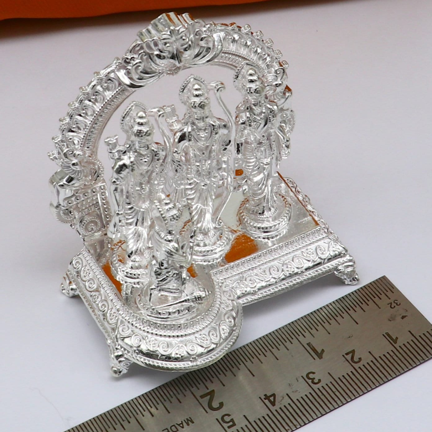 925 sterling silver handmade Divine Hindu god Rama Laxman seeta and Hanuman blessing Statue, Ram Darbar Divine figurine puja article art603 - TRIBAL ORNAMENTS