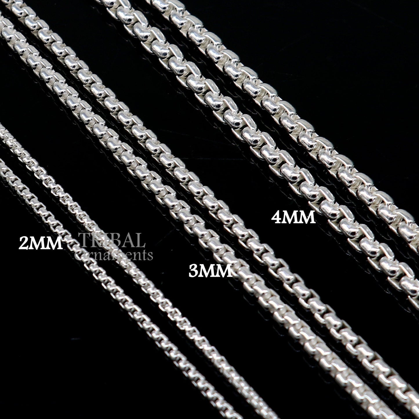 2/3/4mm 925 sterling silver handmade amazing delicate solid Rolo
