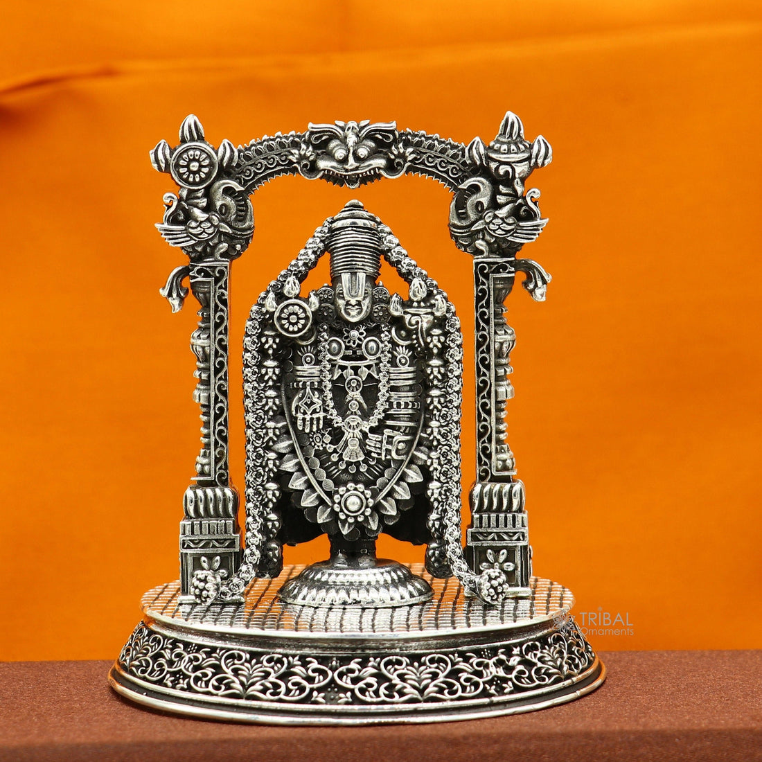 3.5" 925 sterling silver stylish Hindu idol tirupati balaji statue sculpture figurine amazing design Krishna statue gifting jewelry art604 - TRIBAL ORNAMENTS