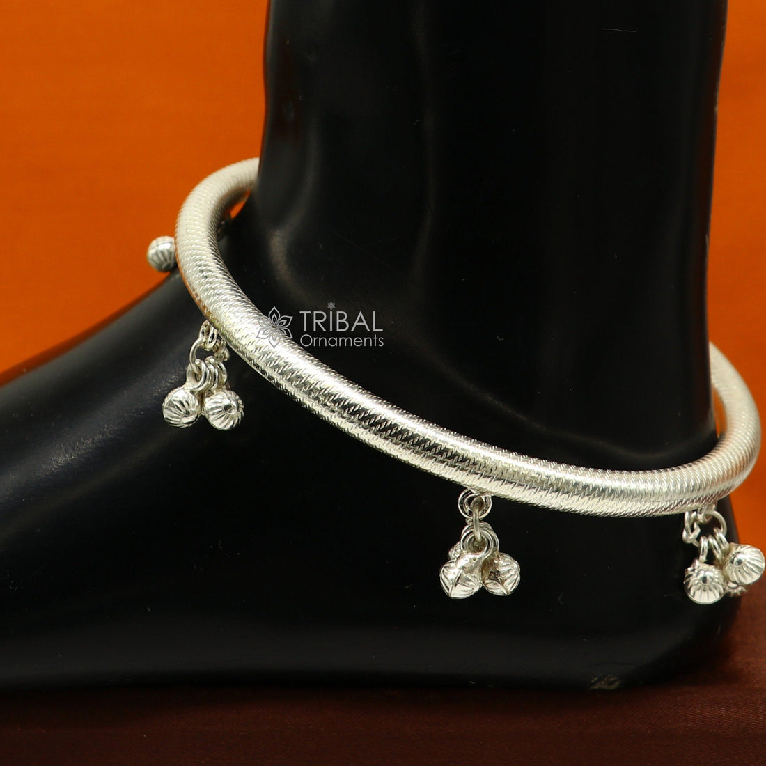 925 sterling silver ankle kada jewelry, best ankle bracelet feet jewelry, unique cultural functional brides anklet jewelry nsfk95 - TRIBAL ORNAMENTS