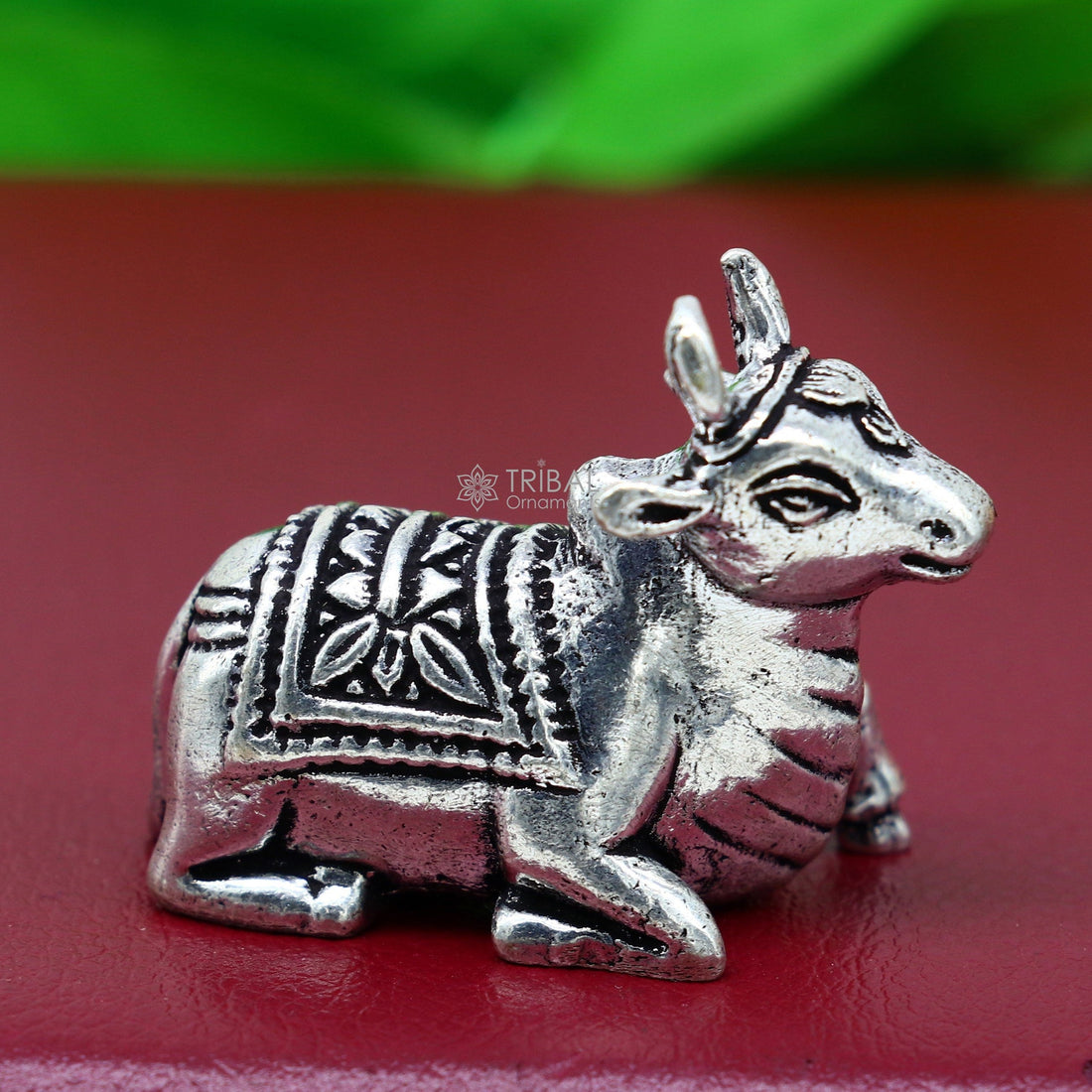 925 Sterling silver Lord Shiva  Nandi Maharaj handmade small solid figurine for puja, best gift for lord Shiva, divine Nandi statue ART610 - TRIBAL ORNAMENTS