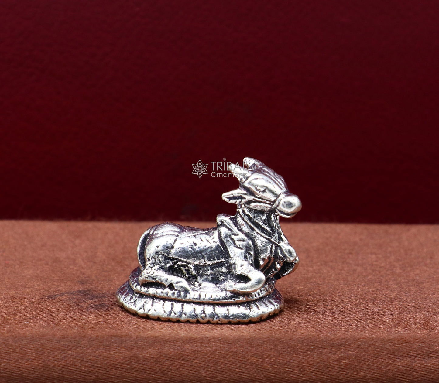 925 Sterling silver Lord Shiva  Nandi Maharaj handmade small solid figurine for puja, best gift for lord Shiva, divine Nandi statue ART611 - TRIBAL ORNAMENTS