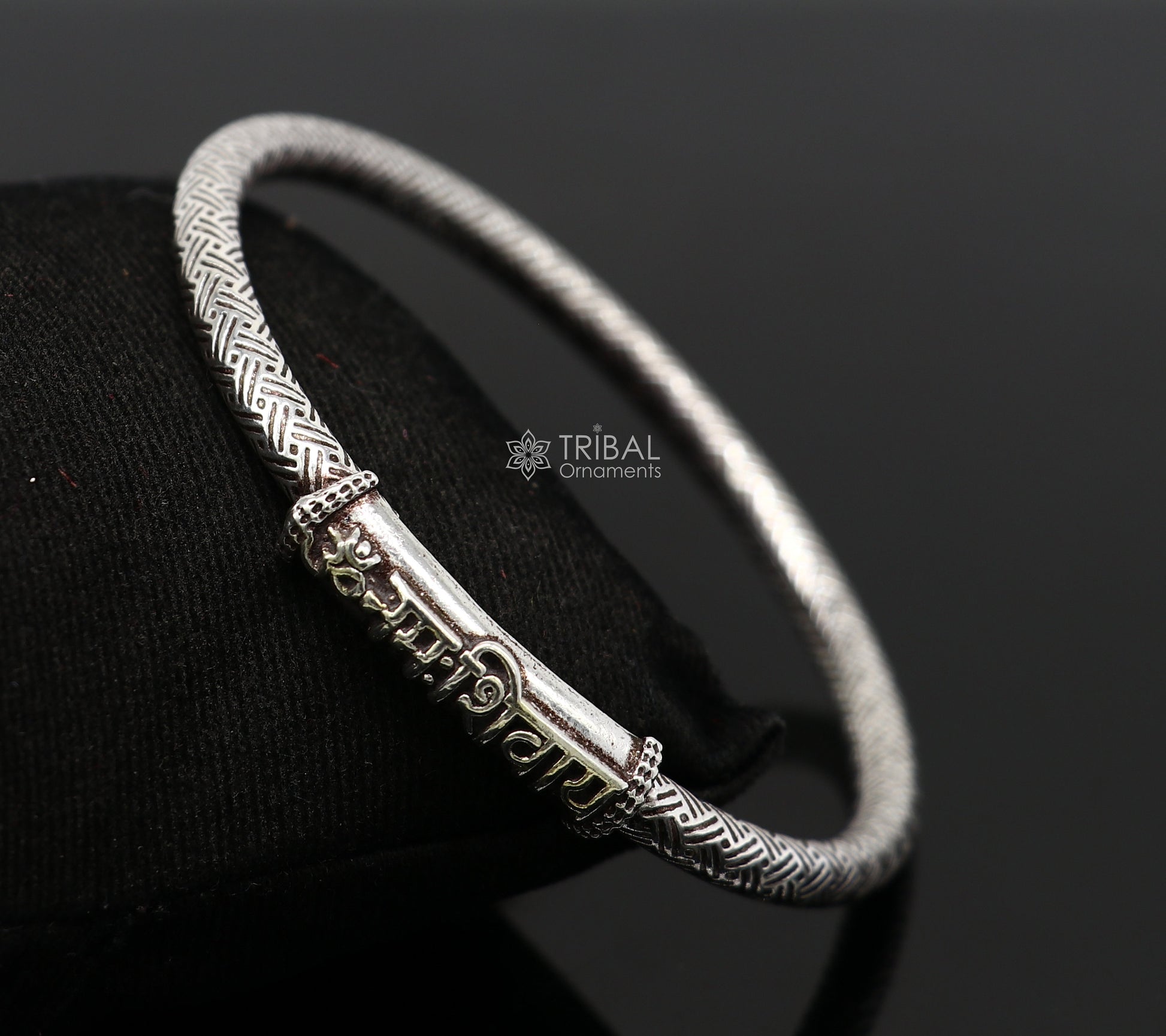 925 Sterling silver Lord Shiva "Aum Namah Shivay" Mantra bracelet, amazing cultural divine bracelet customized Babhubali Kada jewelry nsk659 - TRIBAL ORNAMENTS