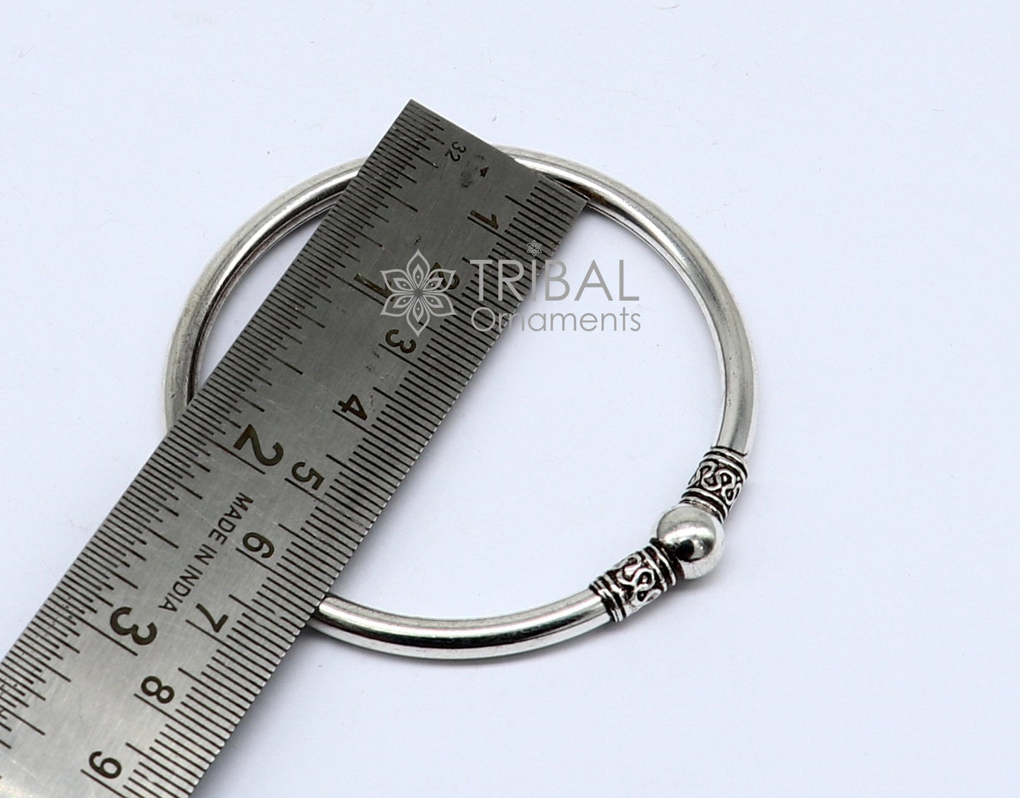 925 sterling silver handmade plain shiny design cultural trendy kada bracelet for both men's and girl's, best delicate wrist jewelry nsk660 - TRIBAL ORNAMENTS
