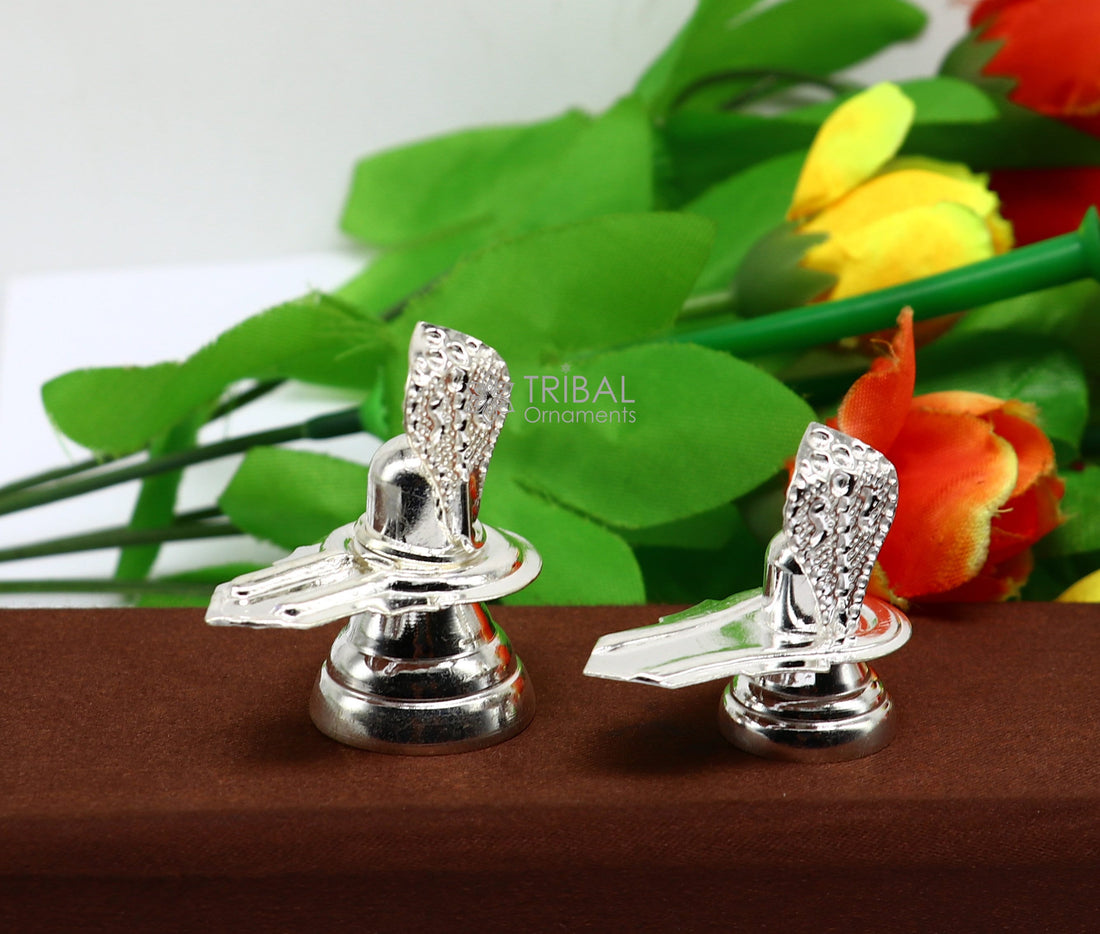 925 sterling silver handmade small Lord Shiva lingam , silver shivling puja articles, home temple silver article puja accessories art676 - TRIBAL ORNAMENTS