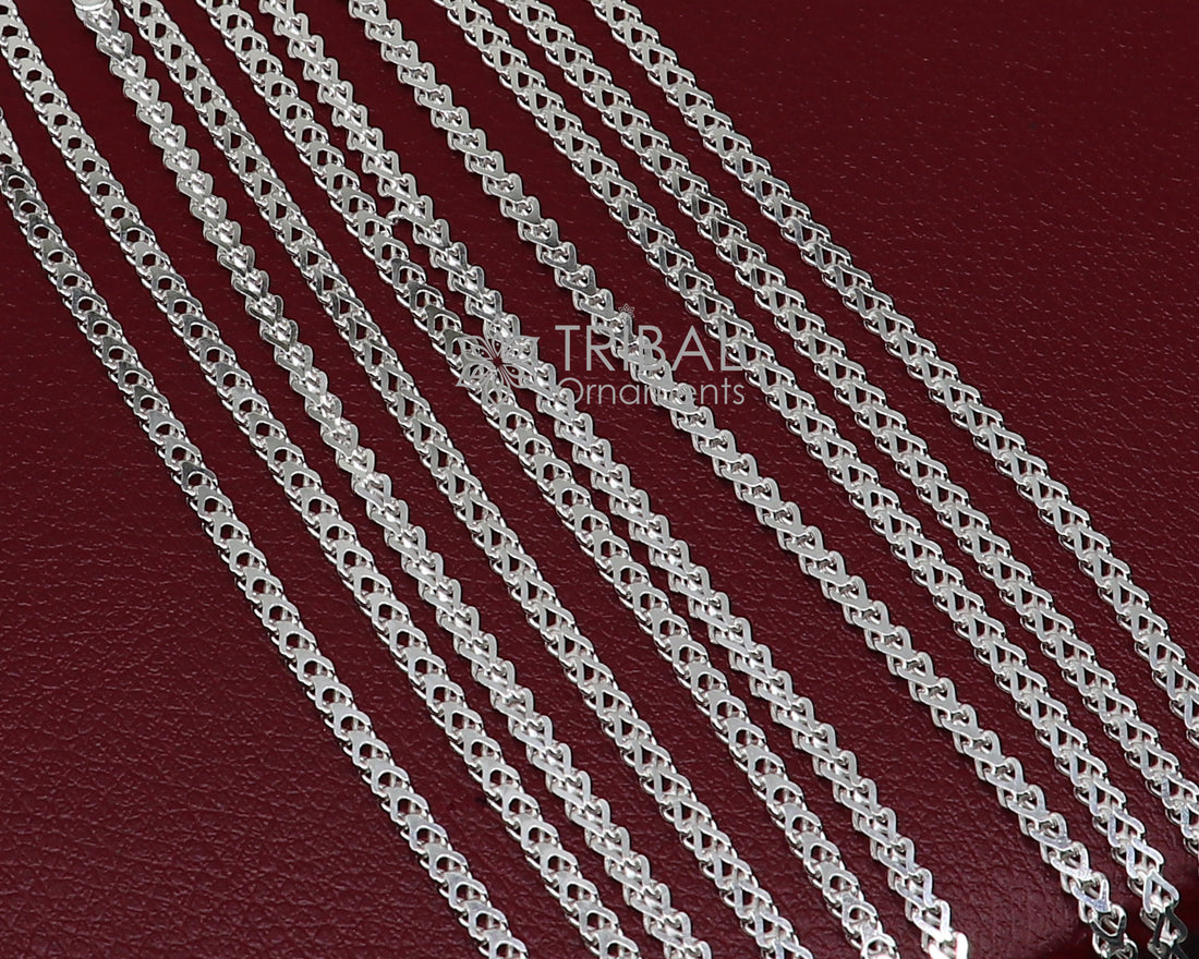 3mm 18"/20" solid 925 sterling silver handmade modern trendy design wheat chain necklace giving it a distinctive and stylish look ch234 - TRIBAL ORNAMENTS