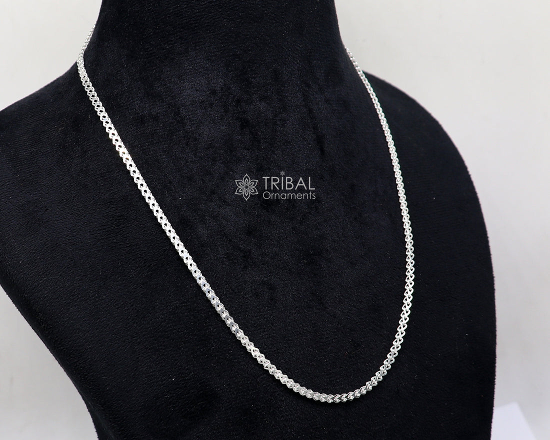 3mm 18"/20" solid 925 sterling silver handmade modern trendy design wheat chain necklace giving it a distinctive and stylish look ch234 - TRIBAL ORNAMENTS