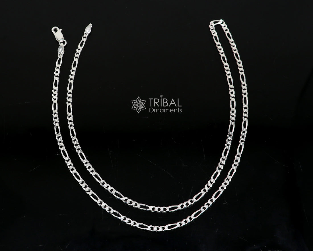 20" or 24" 925 sterling silver 2.5mm solid figaro chains for all outfit delicate unisex jewlery ch235 - TRIBAL ORNAMENTS