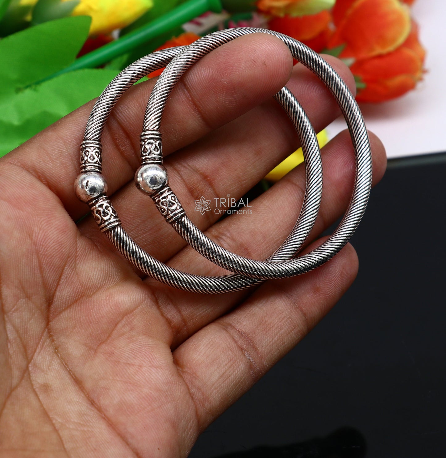 925 sterling silver handmade unique cultural design trendy kada bracelet for men's and girl's, best delicate Light weight jewelry nsk665 - TRIBAL ORNAMENTS
