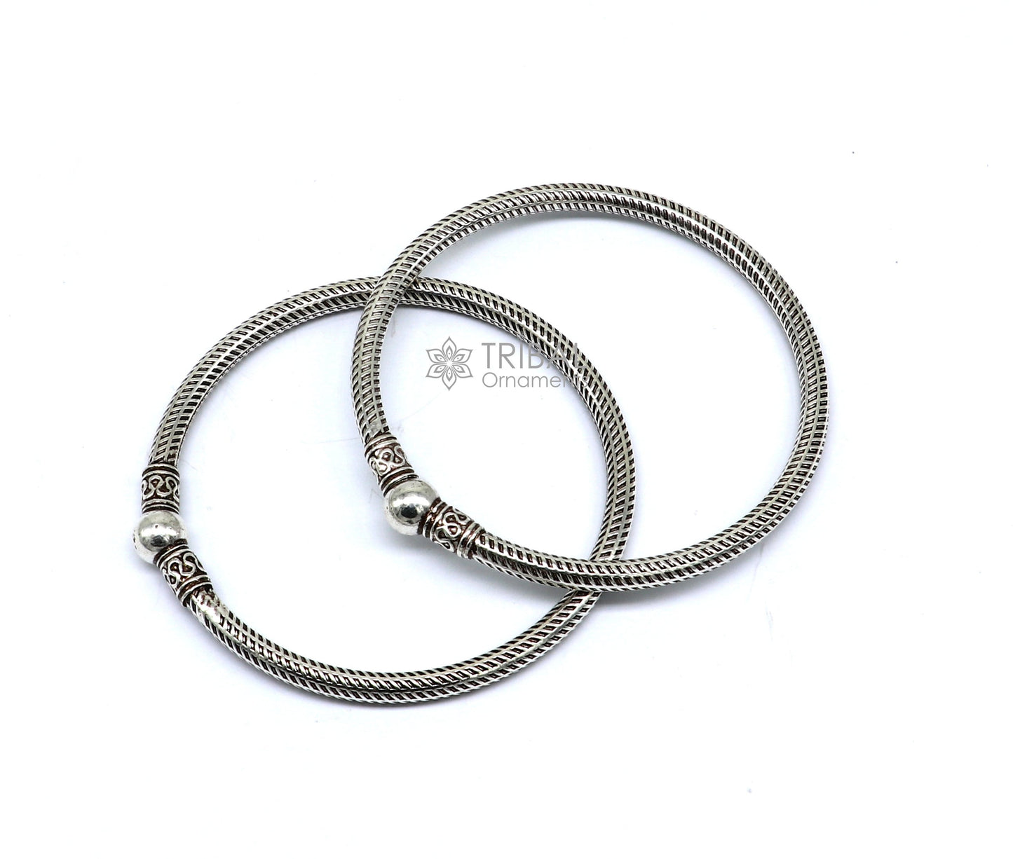 Pure 925 sterling silver unique vintage style bangle bracelet kada, excellent classical gifting bangle men's or girls ethnic jewelry nsk670 - TRIBAL ORNAMENTS