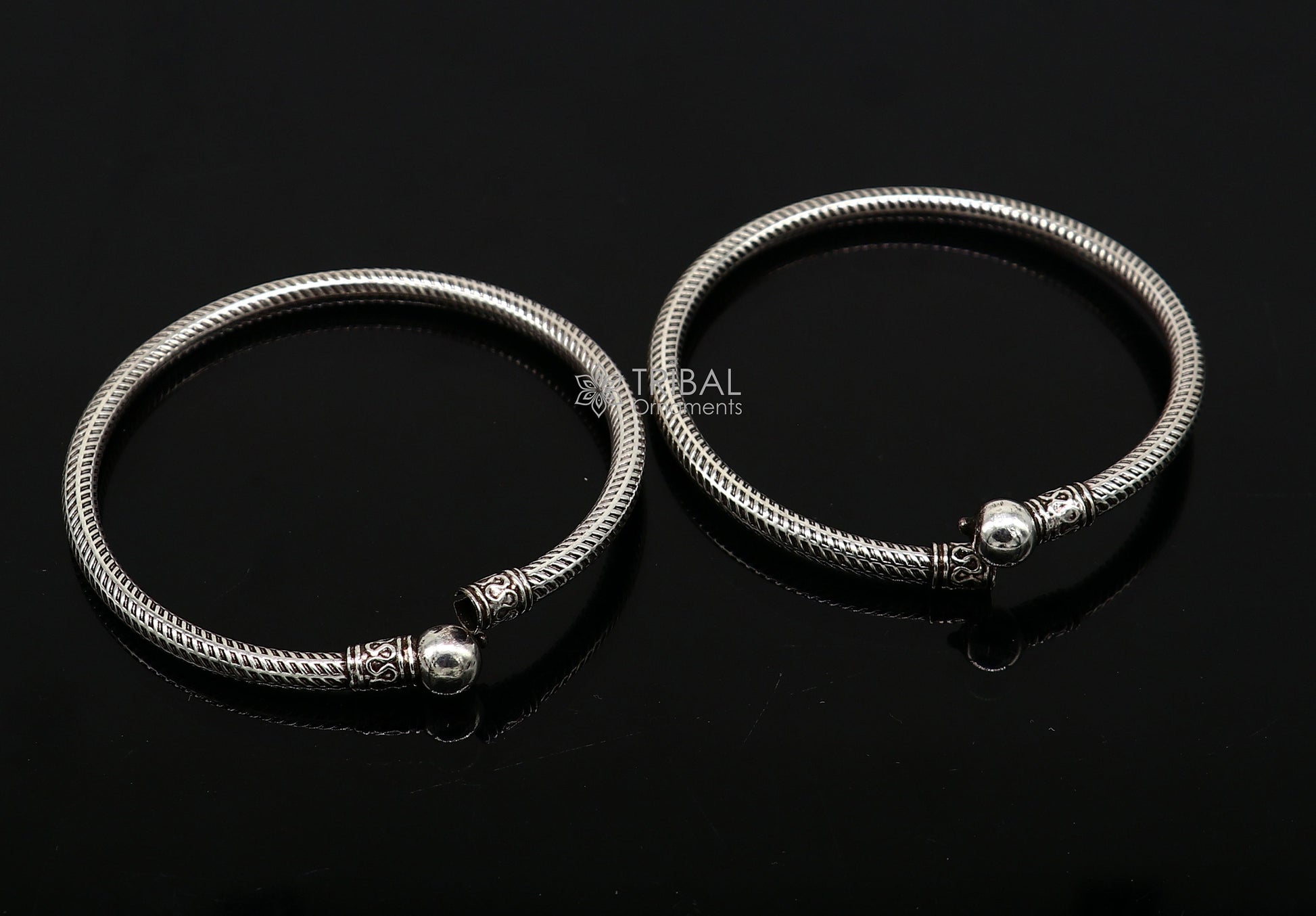 Pure 925 sterling silver unique vintage style bangle bracelet kada, excellent classical gifting bangle men's or girls ethnic jewelry nsk670 - TRIBAL ORNAMENTS