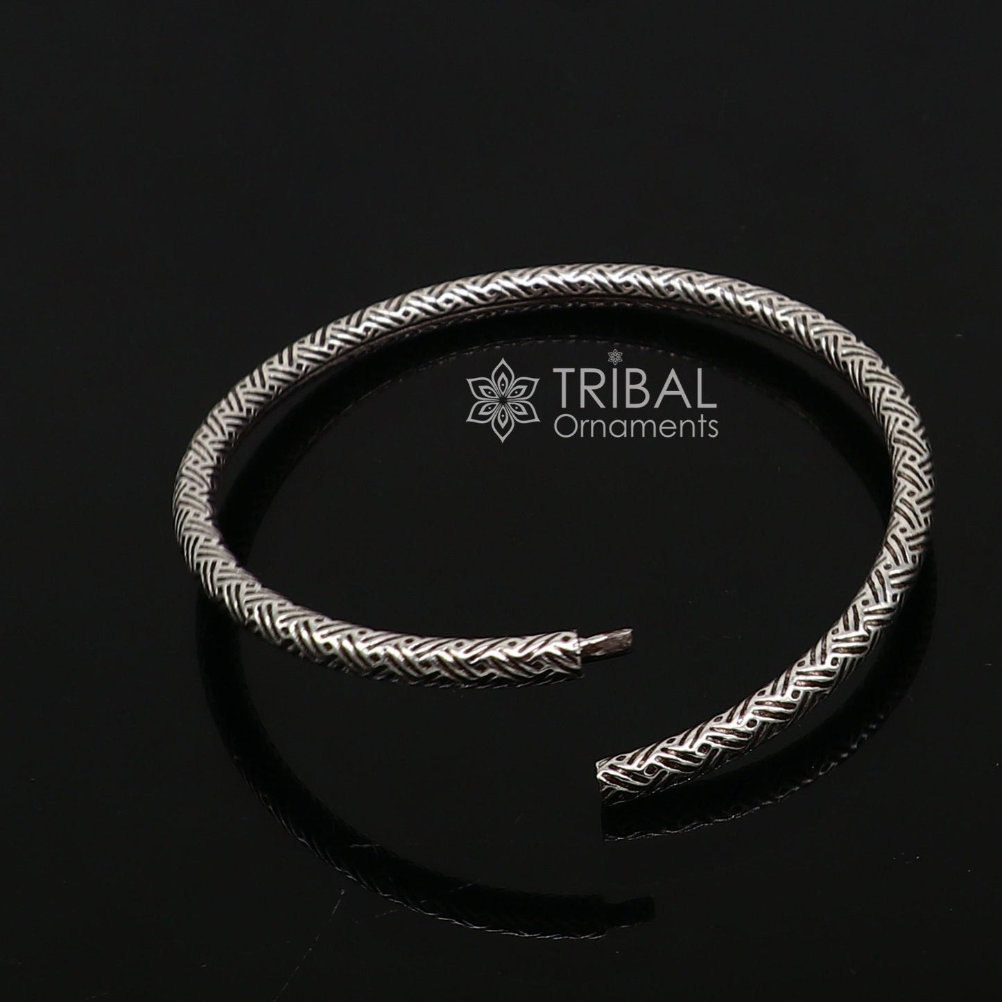 Pure 925 sterling silver unique vintage style bangle bracelet kada, excellent classical gifting bangle men's or girls ethnic jewelry nsk671 - TRIBAL ORNAMENTS