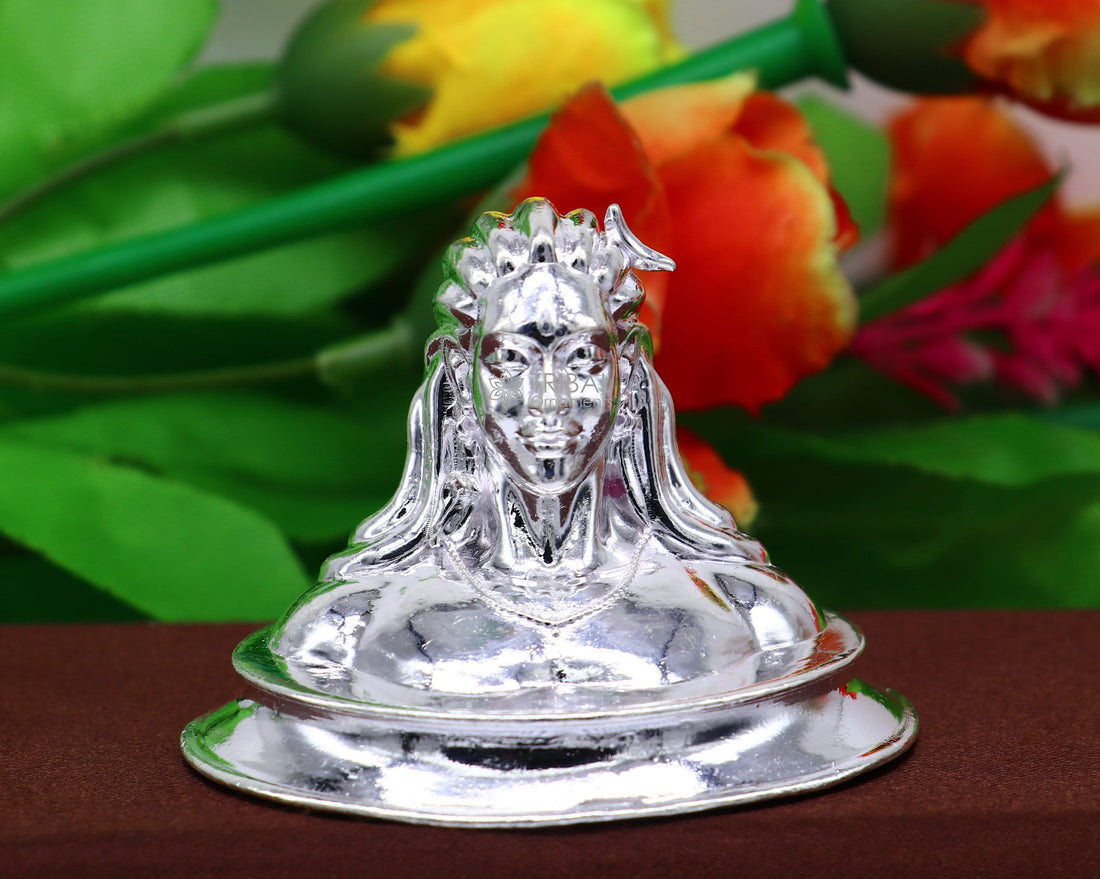 925 Sterling silver handmade hindu Lord Shiva divine statue figurine, puja articles best silver sculpture article for home and car art601 - TRIBAL ORNAMENTS