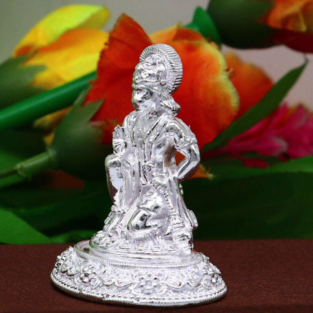 925 silver handmade Lord hanuman 1.6" small statue, best puja or gifting god hanuman statue sculpture home temple puja art, utensils art602 - TRIBAL ORNAMENTS