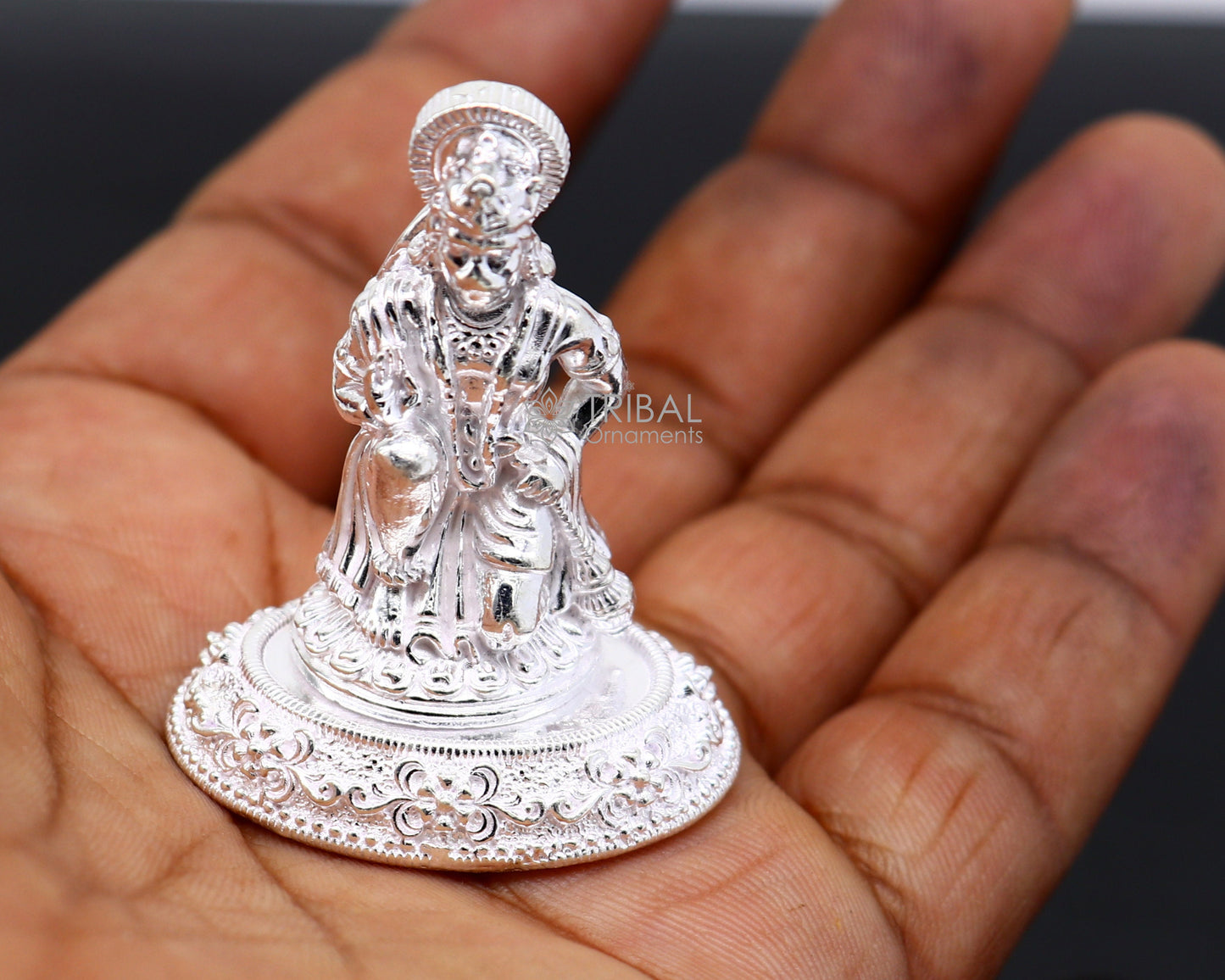 925 silver handmade Lord hanuman 1.6" small statue, best puja or gifting god hanuman statue sculpture home temple puja art, utensils art602 - TRIBAL ORNAMENTS