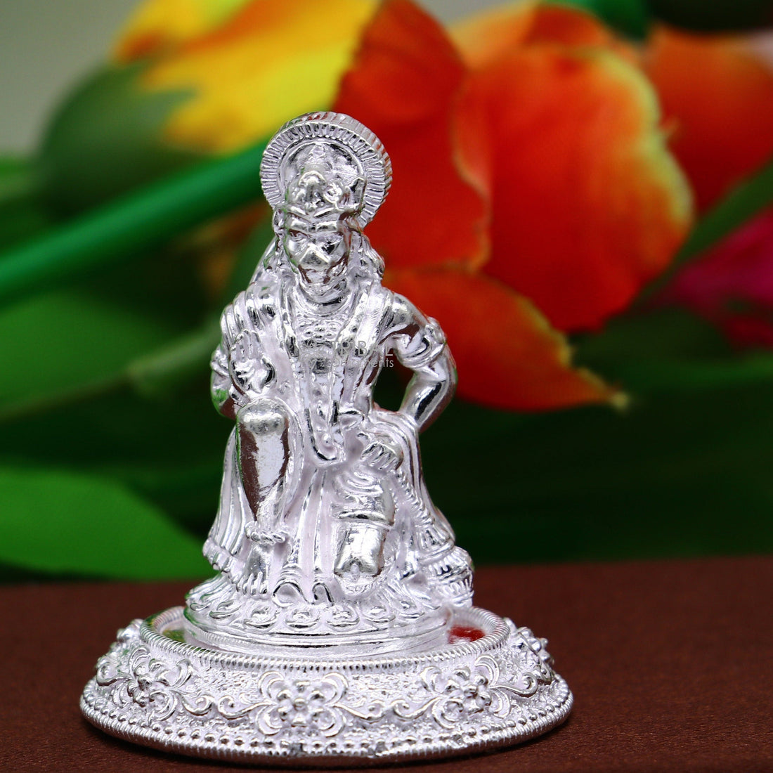 925 silver handmade Lord hanuman 1.6" small statue, best puja or gifting god hanuman statue sculpture home temple puja art, utensils art602 - TRIBAL ORNAMENTS