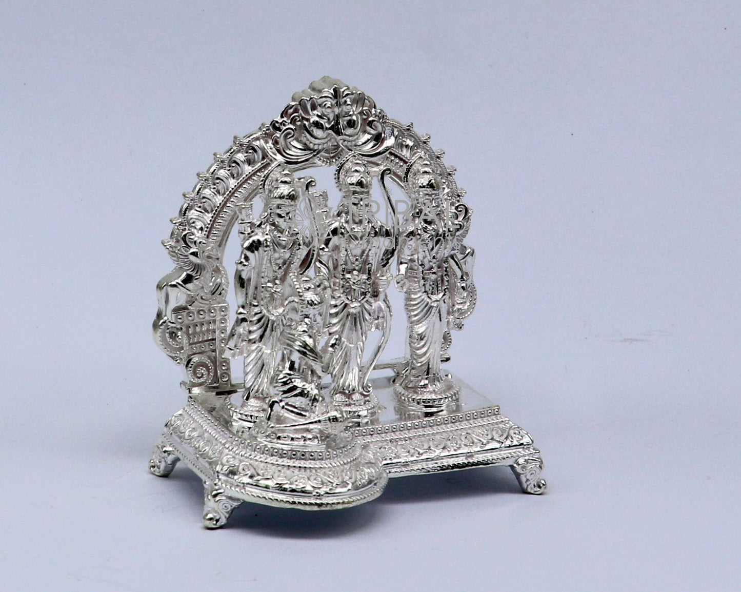 925 sterling silver handmade Divine Hindu god Rama Laxman seeta and Hanuman blessing Statue, Ram Darbar Divine figurine puja article art603 - TRIBAL ORNAMENTS