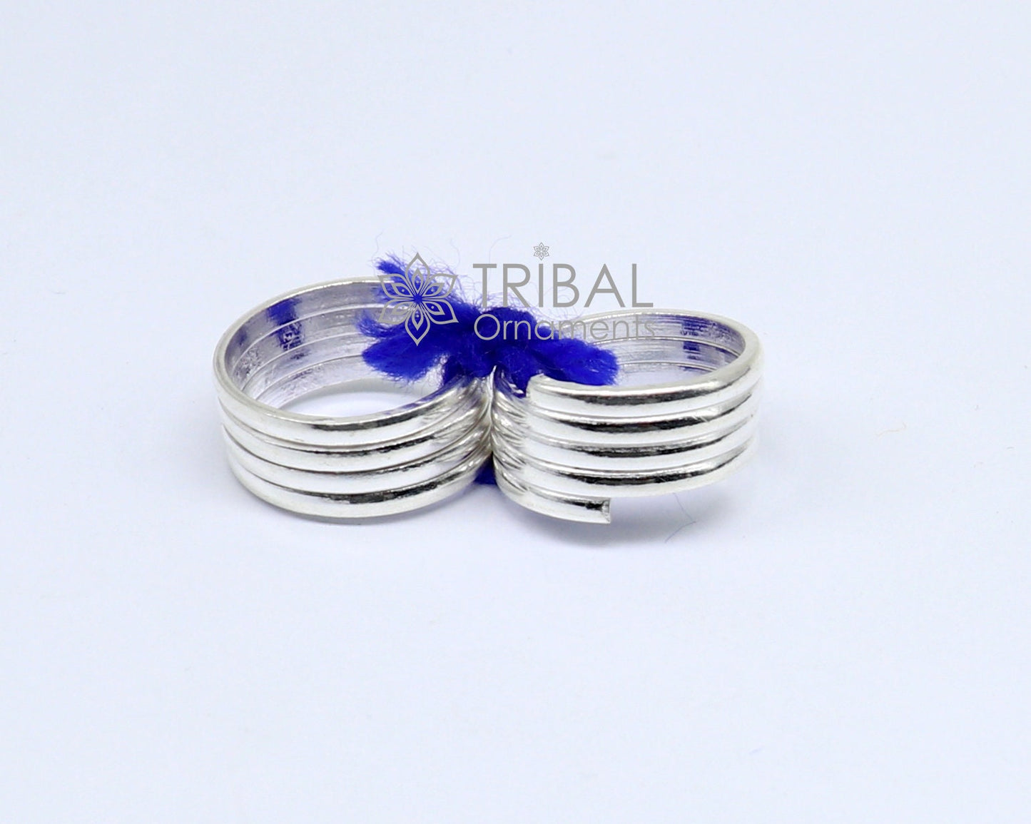 Indian Ethnic style handmade solid silver spiral design toe rings pair, excellent tribal customized belly dance hippie & boho jewelry ntr84 - TRIBAL ORNAMENTS