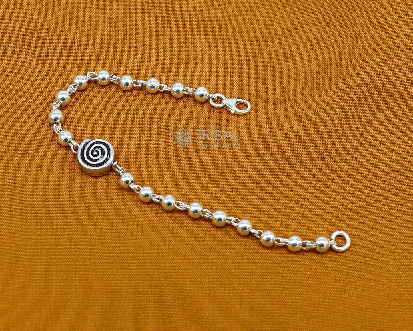 All sizes 925 sterling silver beaded bracelet or anklet for girls and kids/your baby, silver Nazariya/nazarbattu bbr501 - TRIBAL ORNAMENTS