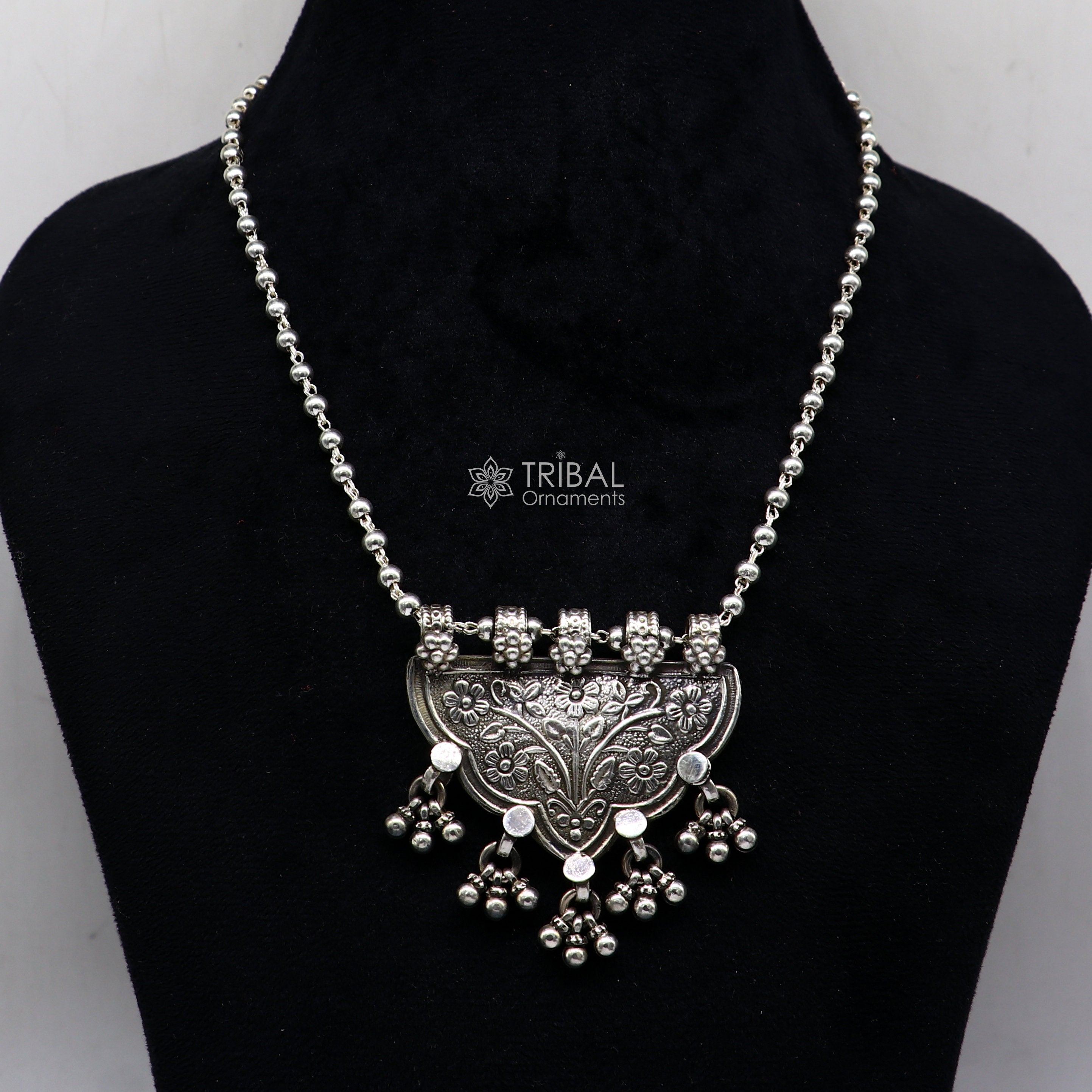 Indian Traditional Palki Long Necklace Set/Handmade Oxidised Necklace Set/Antique Silver Look like discount Necklace/Ethnic Necklace