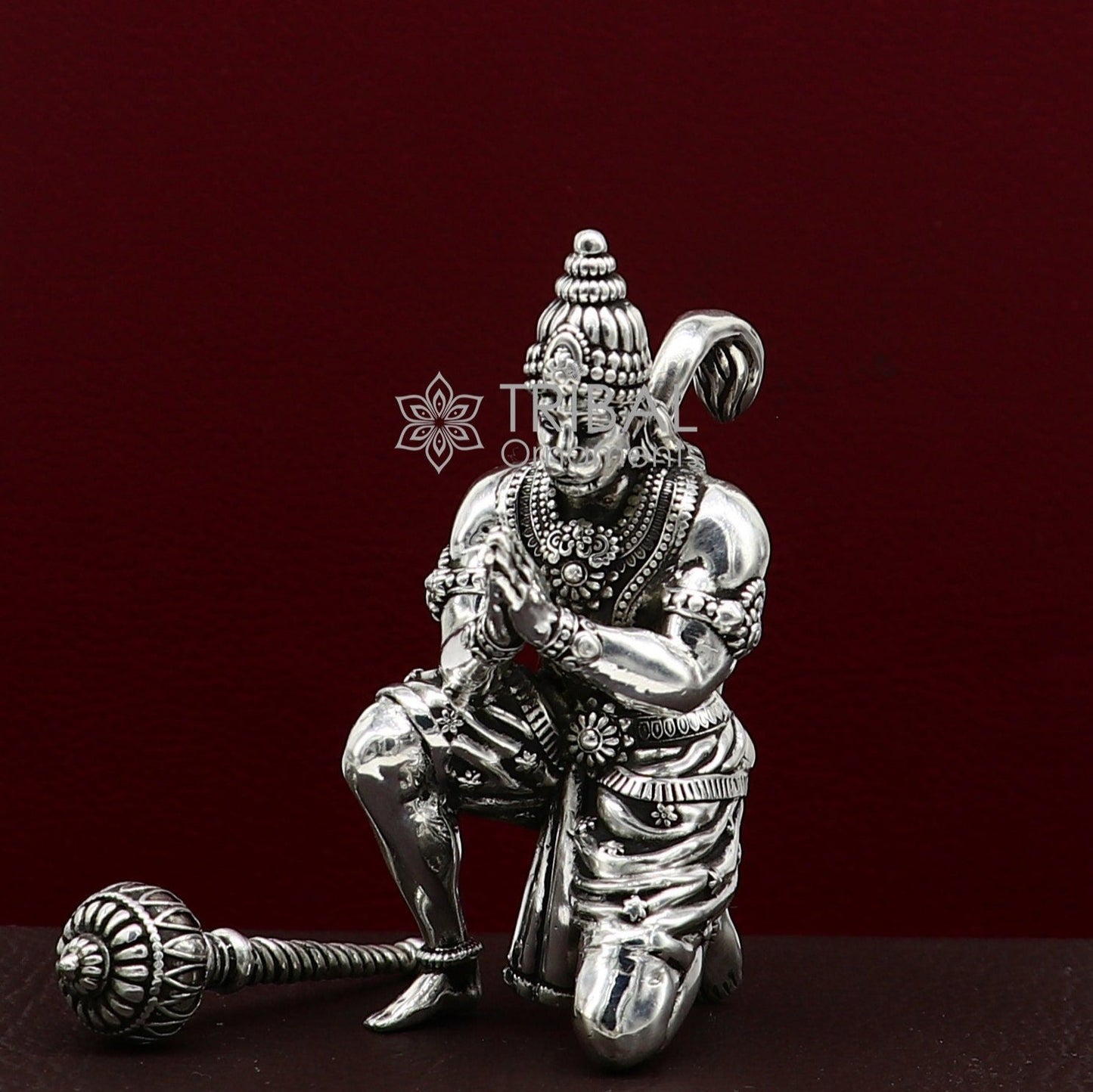 2.5" 925 silver handmade Lord hanuman statue, best puja or gifting god hanuman statue sculpture home temple puja art figurine art619 - TRIBAL ORNAMENTS