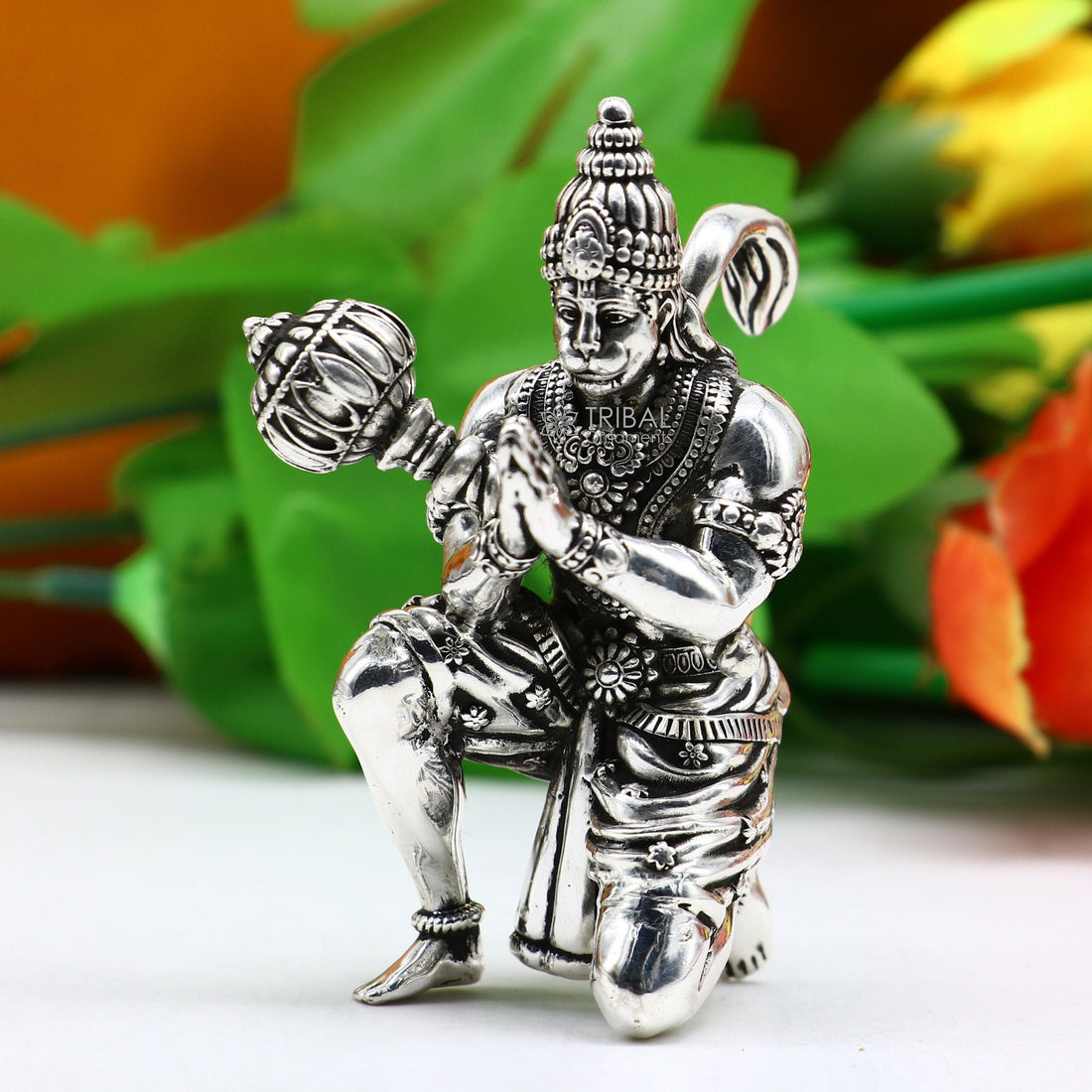 2.5" 925 silver handmade Lord hanuman statue, best puja or gifting god hanuman statue sculpture home temple puja art figurine art619 - TRIBAL ORNAMENTS