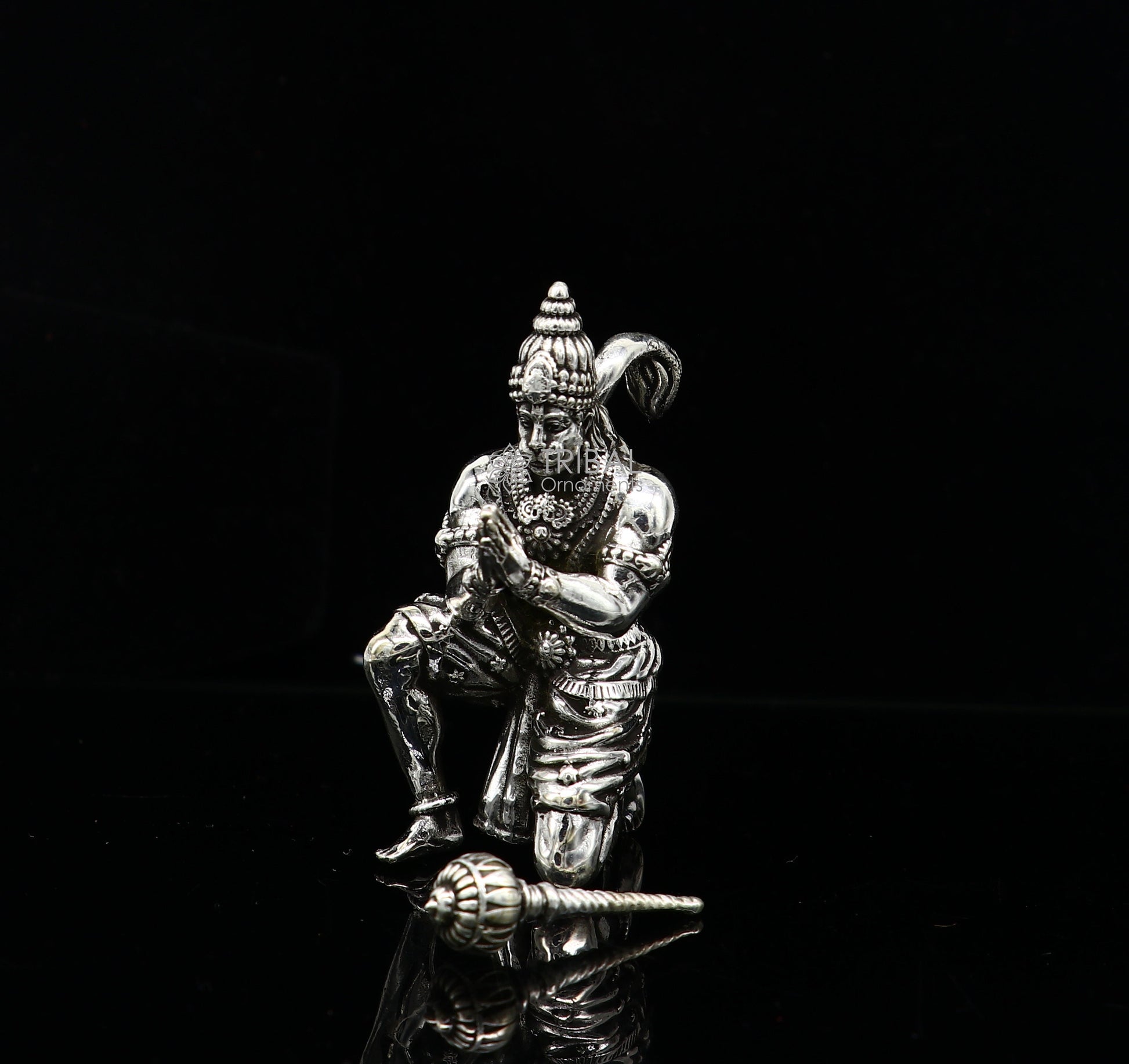 2.0" 925 silver handmade Lord hanuman statue, best puja or gifting god hanuman statue sculpture home temple puja art figurine art620 - TRIBAL ORNAMENTS
