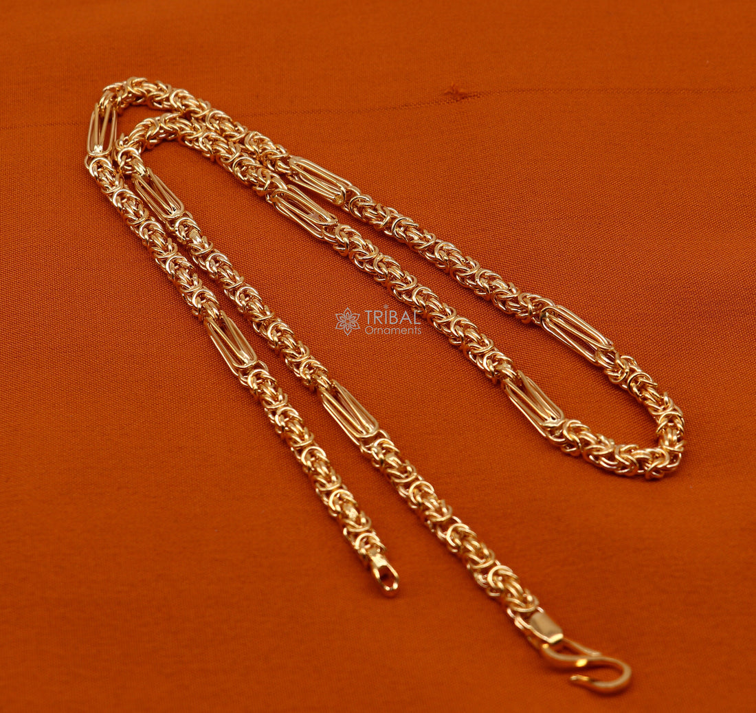 22kt yellow gold handmade fabulous modern trendy unique design certified gold byzantine luxury chain necklace unisex gifting jewelry gch573 - TRIBAL ORNAMENTS