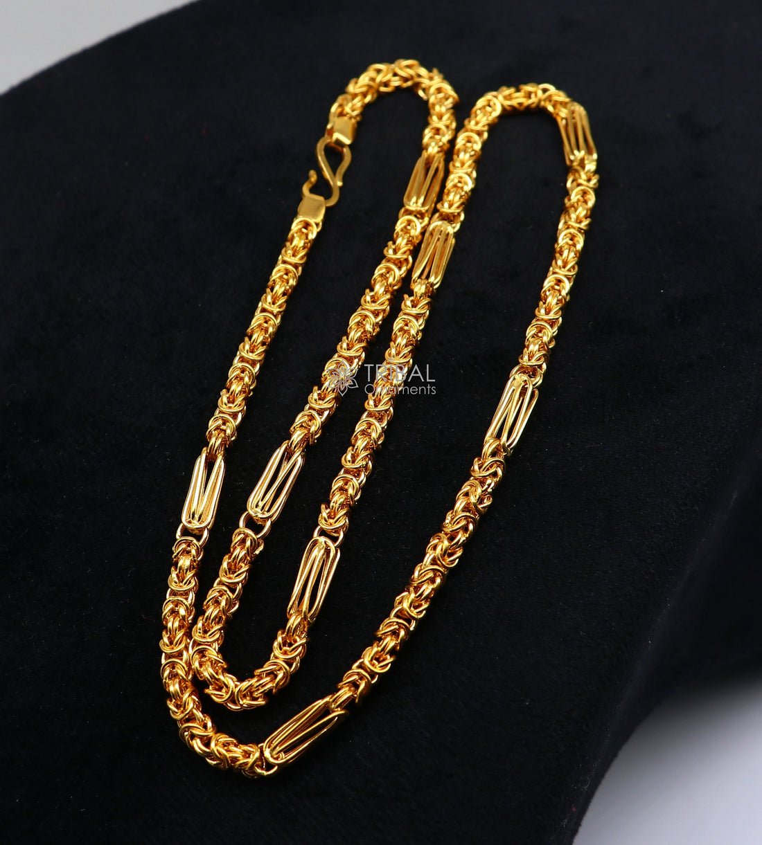 22kt yellow gold handmade fabulous modern trendy unique design certified gold byzantine luxury chain necklace unisex gifting jewelry gch573 - TRIBAL ORNAMENTS