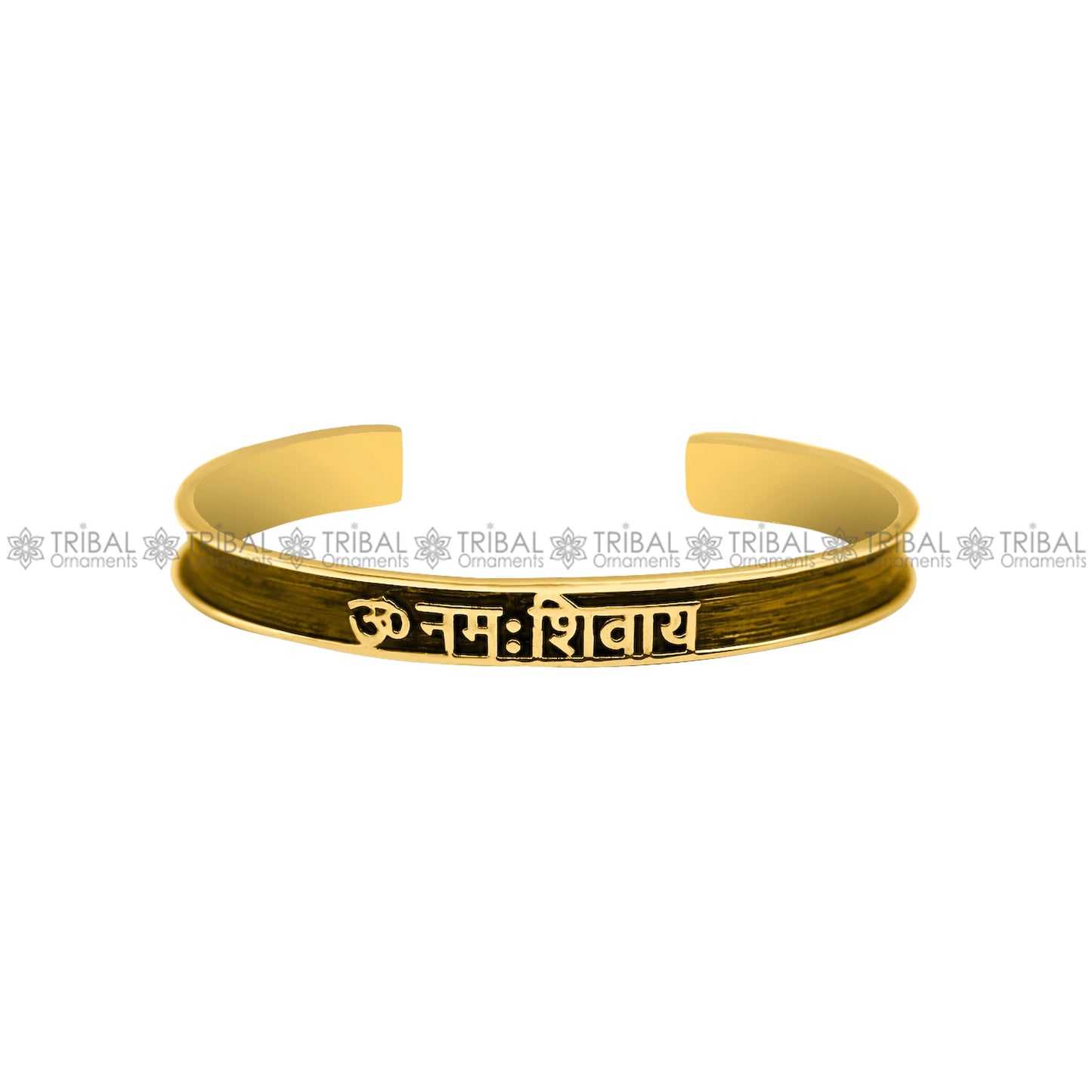 925 sterling silver or Gold polished handmade aum namah shivay mantra bracelet open face kada unisex shiva bracelet jewelry India Gcuff48 - TRIBAL ORNAMENTS