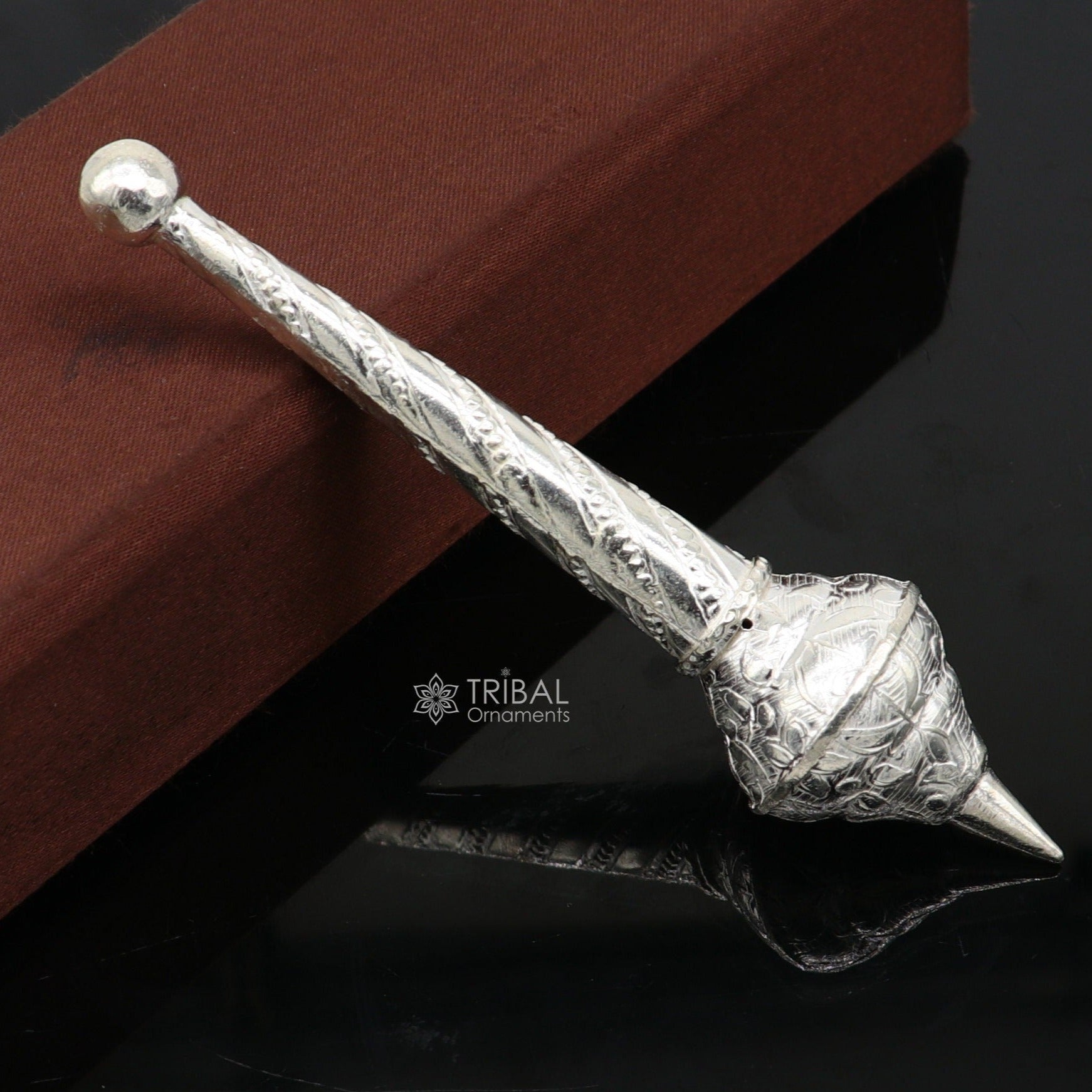 4.5" Sterling silver handmade vintage style lord Hanuman Mace Hanuman Gada divine gift for idol hanuman for best wishes puja articles su1033 - TRIBAL ORNAMENTS