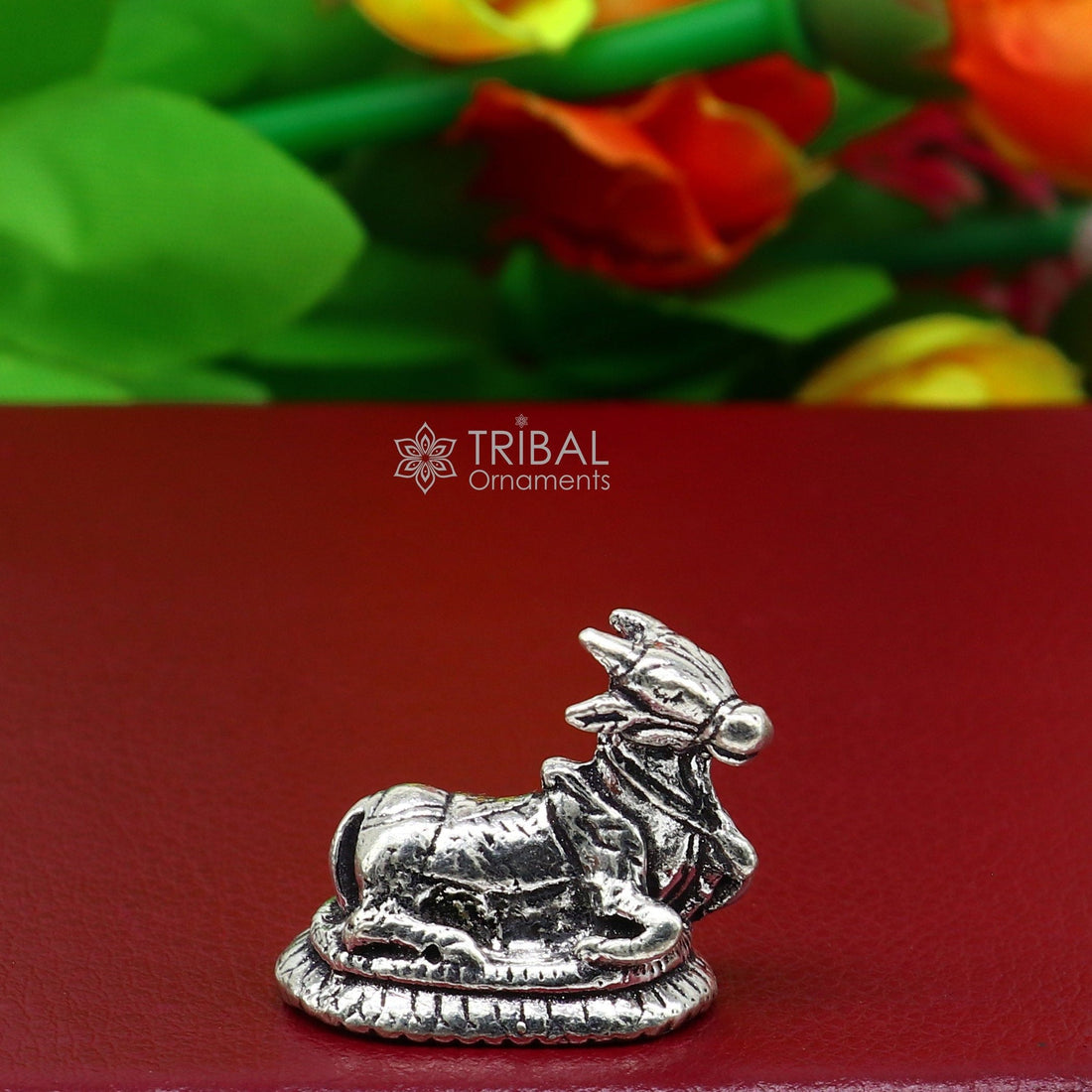 925 Sterling silver Lord Shiva  Nandi Maharaj handmade small solid figurine for puja, best gift for lord Shiva, divine Nandi statue ART611 - TRIBAL ORNAMENTS