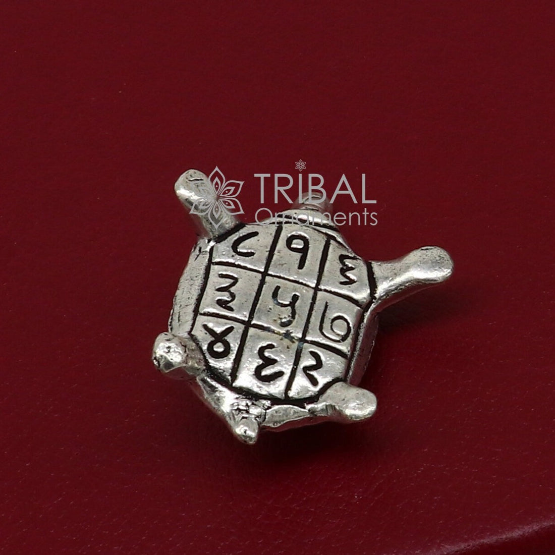 925 sterling silver Solid design small tortoise statue sculpture puja article collection silver figurine for wealth and prosperity art613 - TRIBAL ORNAMENTS