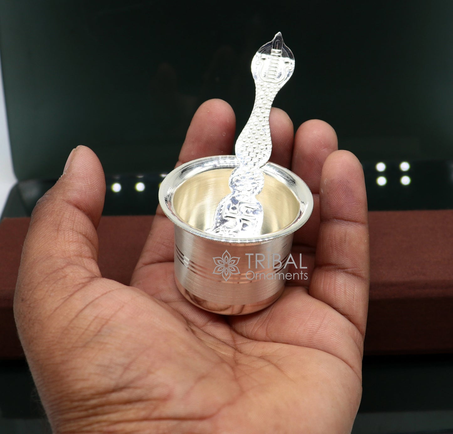 999  fine silver Panchamrit bowl or baby kids milk serving bowl, pure silver utensils, home and temple puja accessories india su1038 - TRIBAL ORNAMENTS