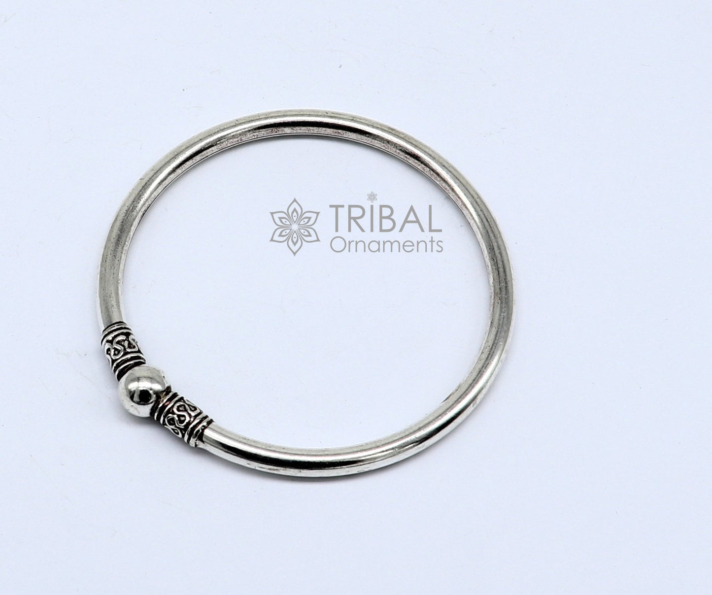 925 sterling silver handmade plain shiny design cultural trendy kada bracelet for both men's and girl's, best delicate wrist jewelry nsk660 - TRIBAL ORNAMENTS