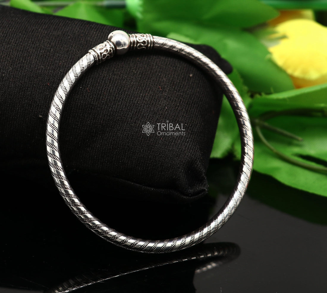 925 sterling silver handmade plain design cultural trendy kada bracelet for men's and girl's, best delicate Light weight jewelry nsk661 - TRIBAL ORNAMENTS