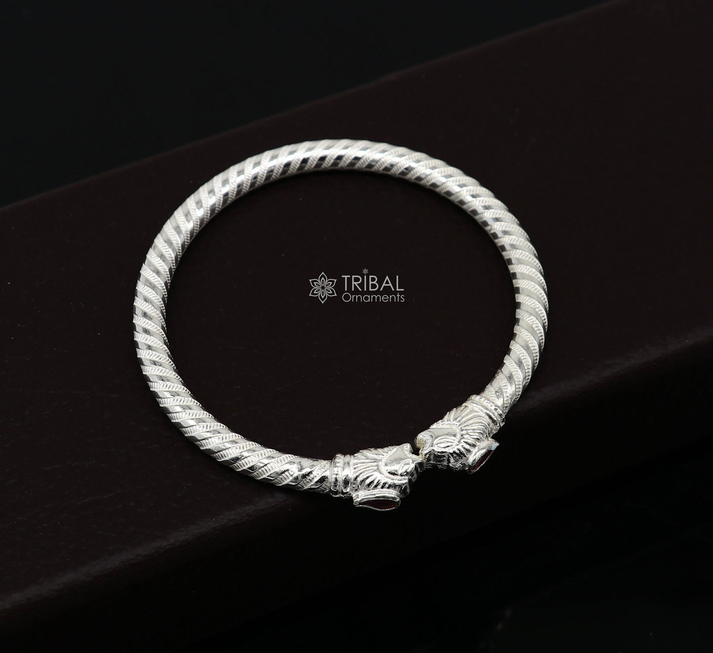 925 sterling silver handmade lion face design cultural trendy kada bracelet for men's and girl's, best delicate Light weight jewelry nsk662 - TRIBAL ORNAMENTS